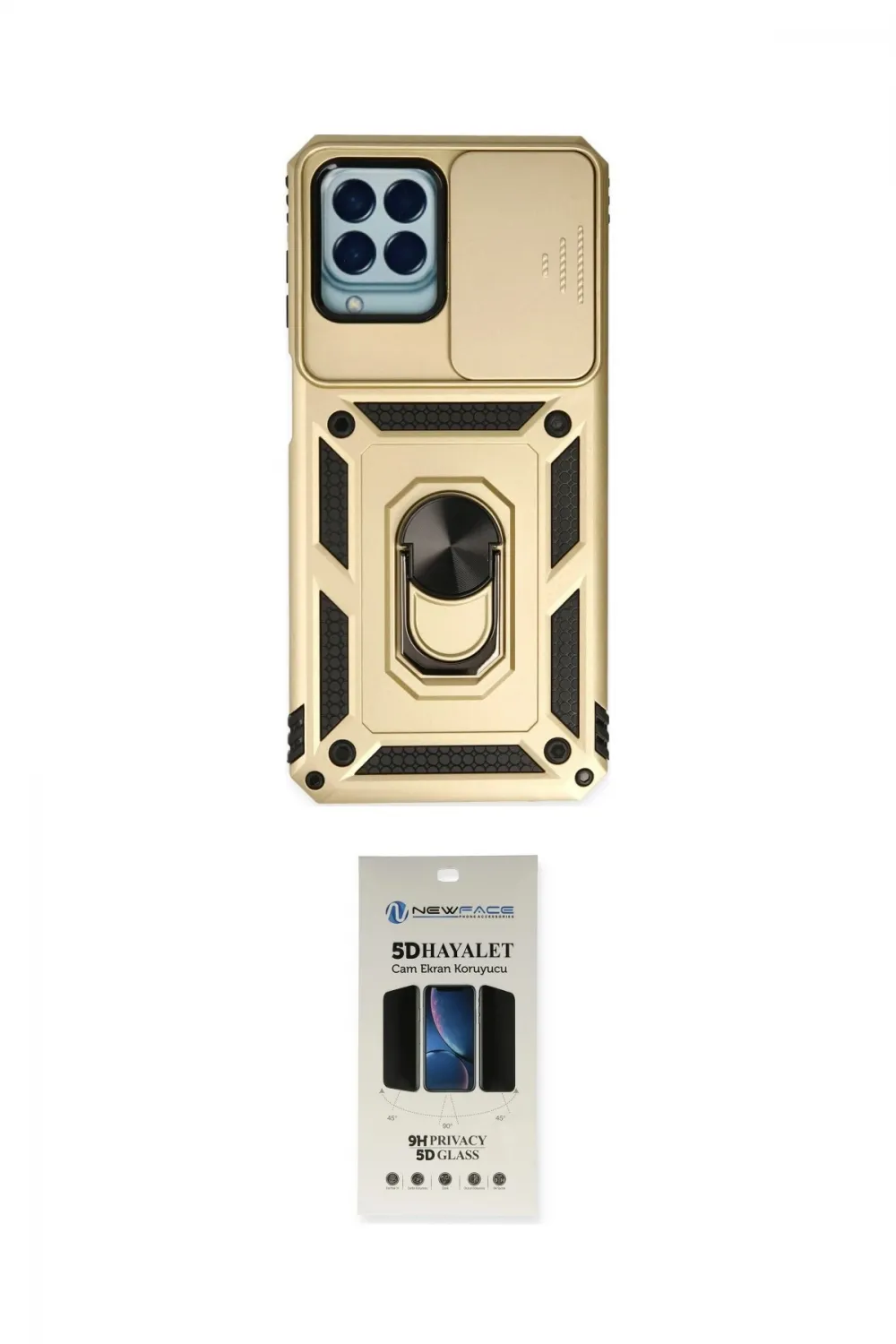 ieg™ Galaxy M33 Kılıf Ahenk Klasik - Siyah 5D Hayalet Cam Ekran Koruyucu