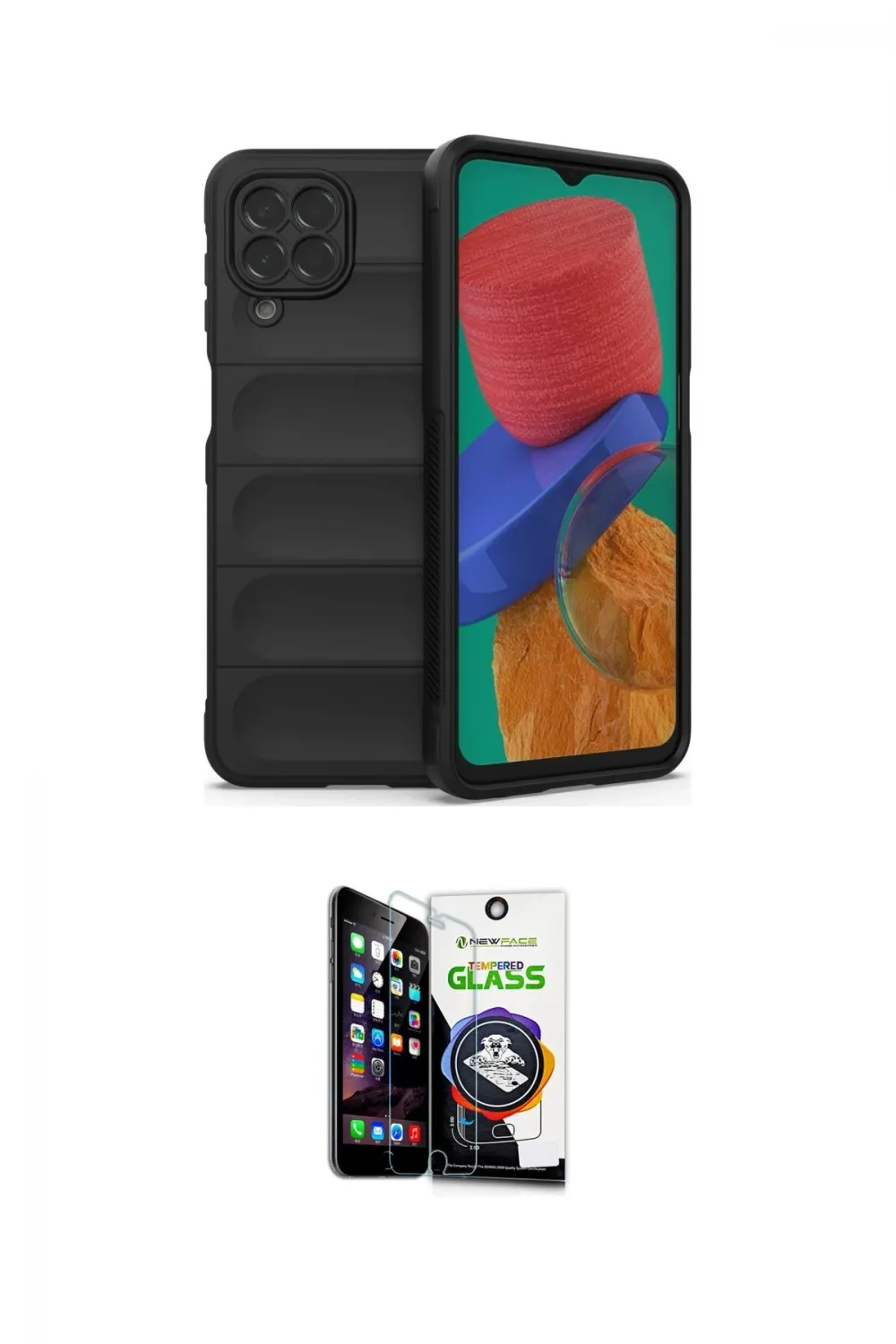 ieg™ Galaxy M33 Kılıf Atlas Koleksiyonu - Şeffaf Temperli Cam Ekran Koruyucu