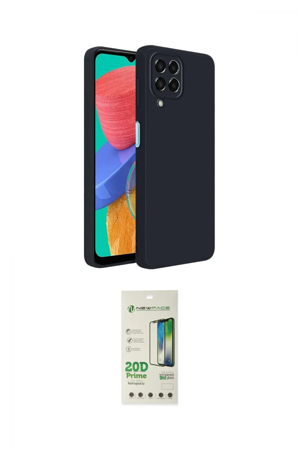ieg™ Galaxy M33 Kılıf Kozmos Yansıma Özel Seri - Siyah 20D Premium Cam Ekran Koruyucu