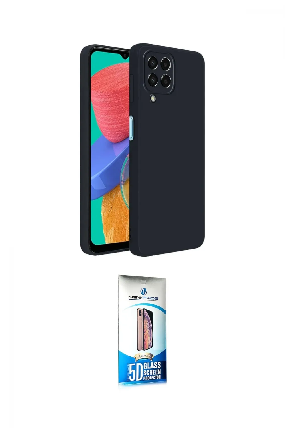 ieg™ Galaxy M33 Kılıf Kozmos Yansıma Özel Seri - Siyah 5D Eko Cam Ekran Koruyucu