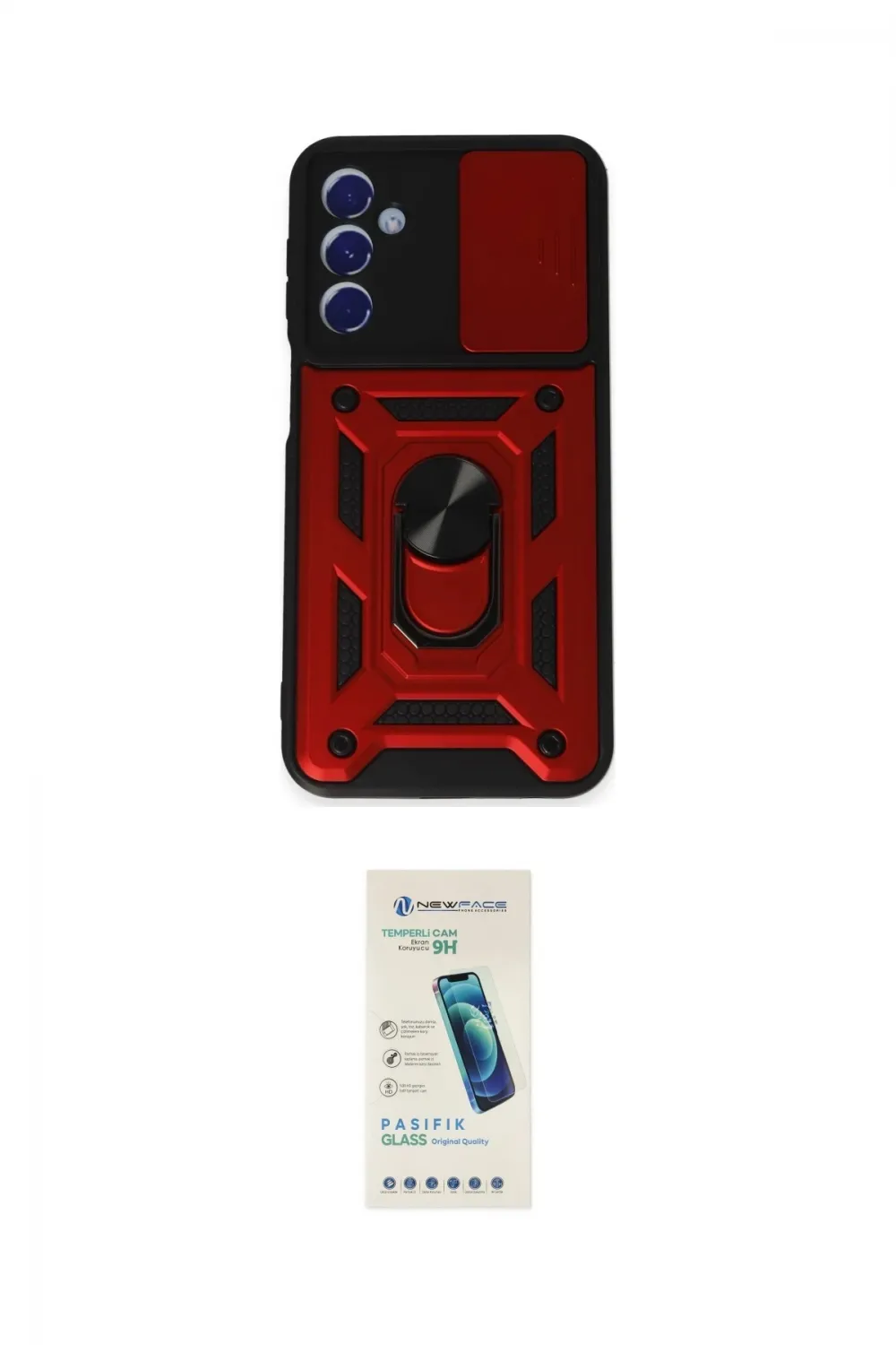 ieg™ Galaxy M34 5G Kılıf Ahenk Klasik - Şeffaf Pasifik Cam Ekran Koruyucu