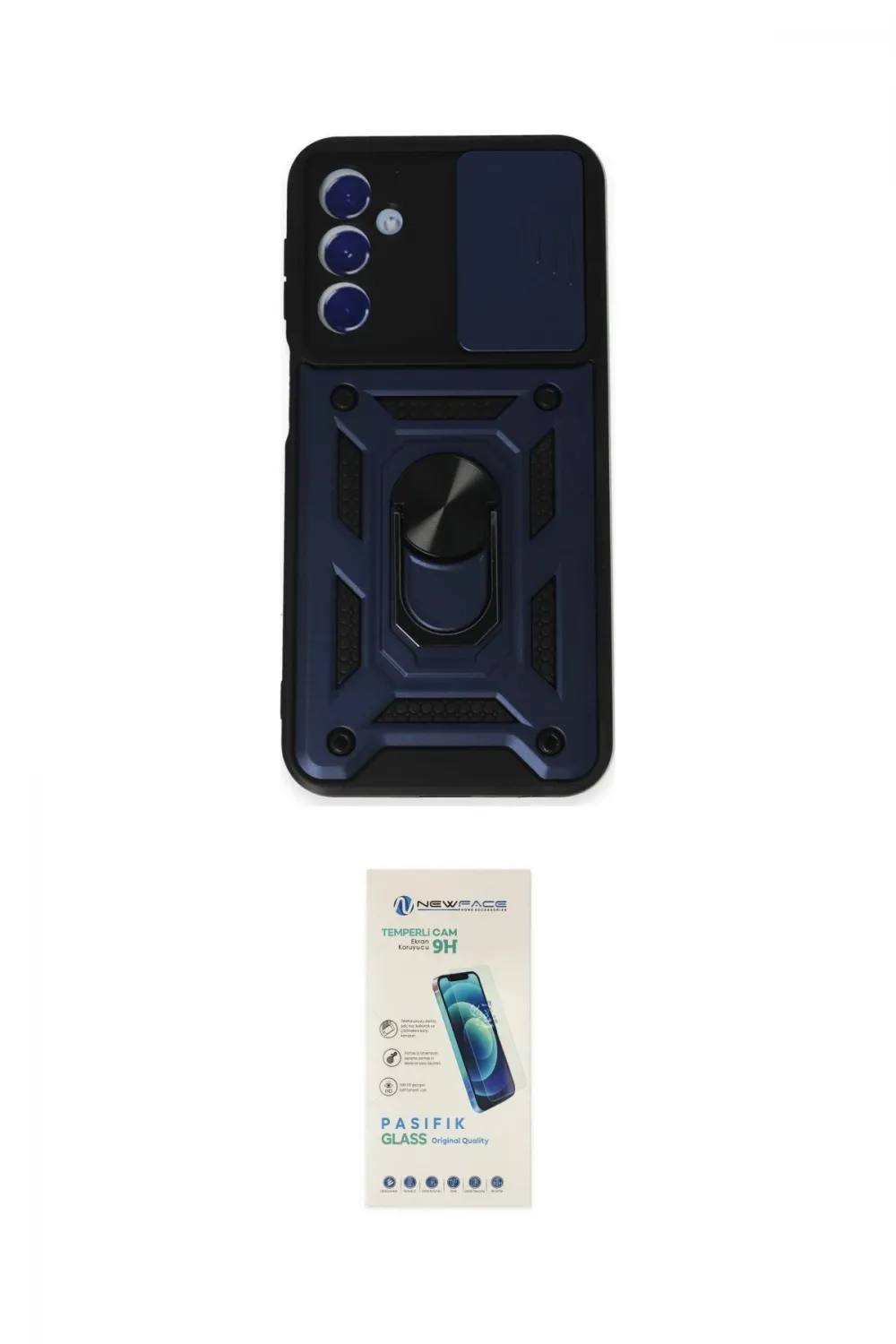 ieg™ Galaxy M34 5G Kılıf Ahenk Klasik - Şeffaf Pasifik Cam Ekran Koruyucu