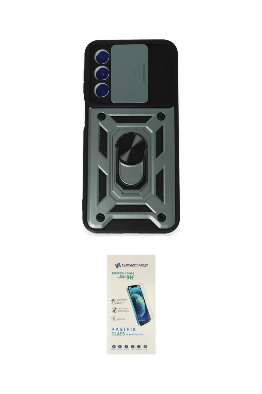 ieg™ Galaxy M34 5G Kılıf Ahenk Klasik - Şeffaf Pasifik Cam Ekran Koruyucu