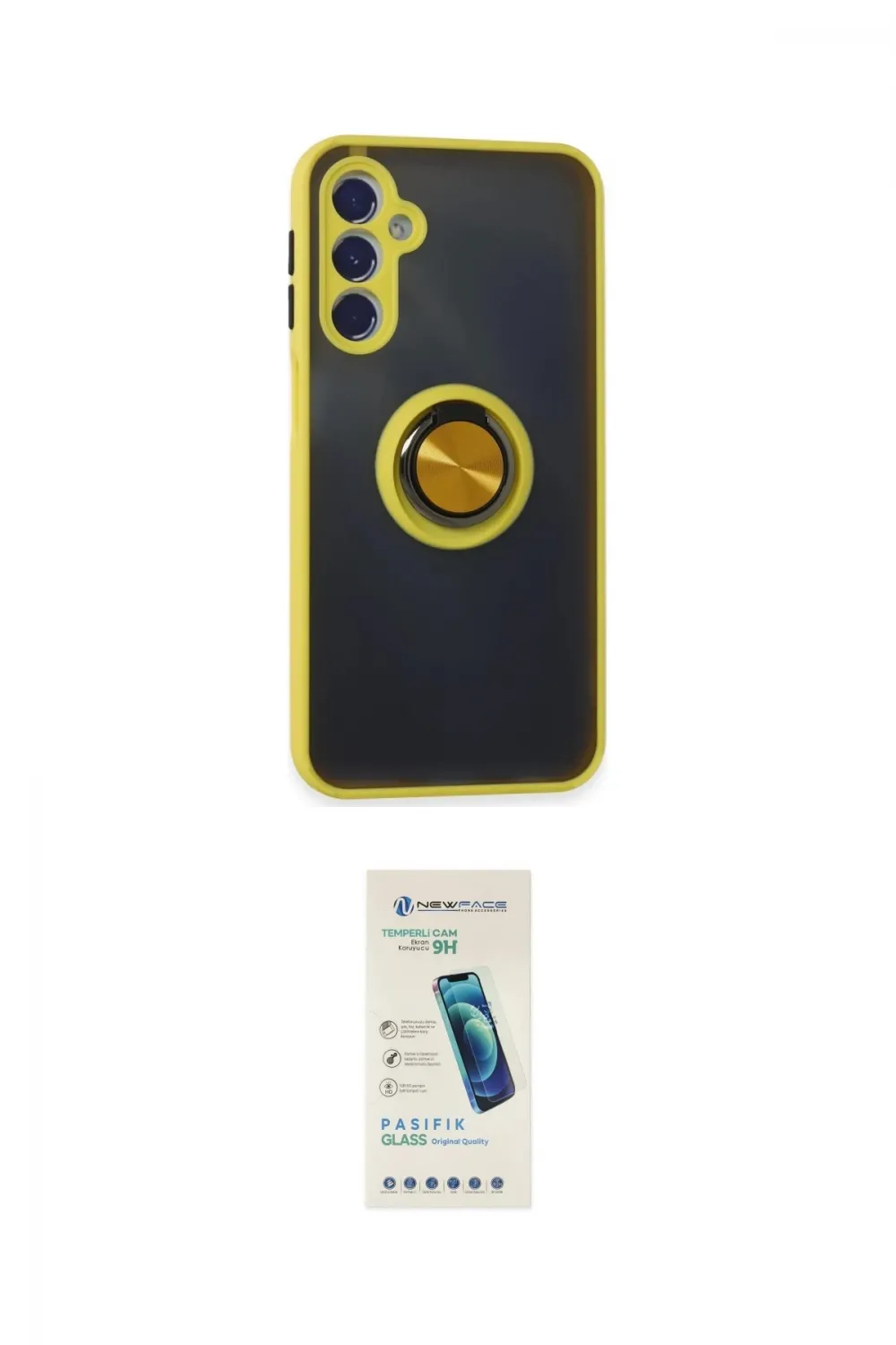 ieg™ Galaxy M34 5G Kılıf Yörünge Çizgi - Şeffaf Pasifik Cam Ekran Koruyucu