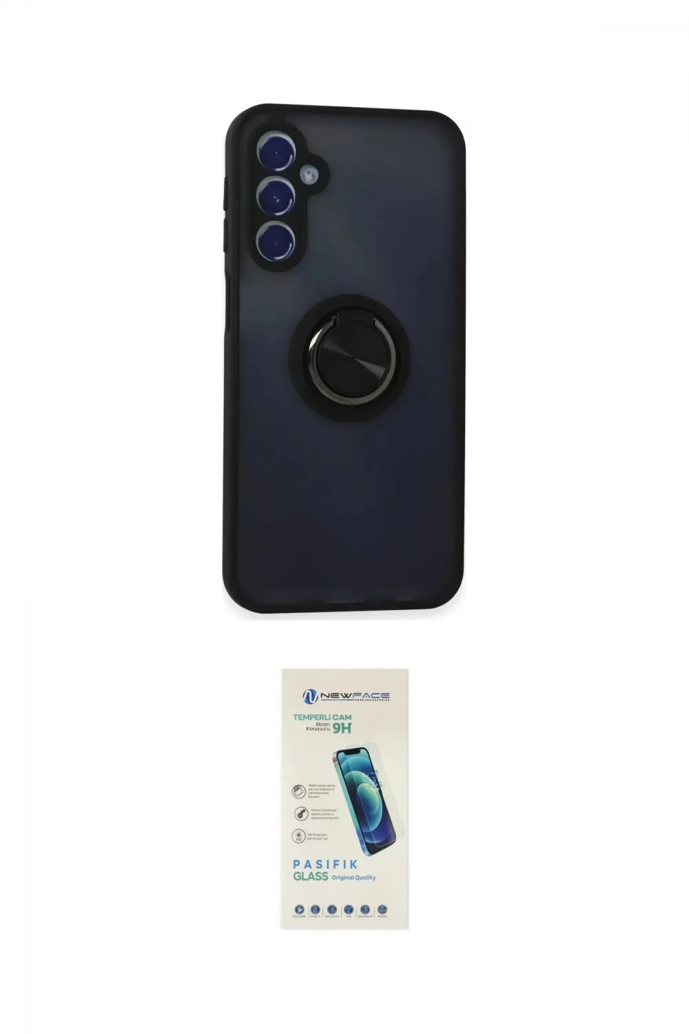 ieg™ Galaxy M34 5G Kılıf Yörünge Çizgi - Şeffaf Pasifik Cam Ekran Koruyucu
