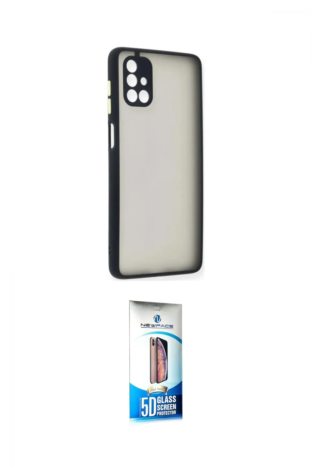 ieg™ Galaxy M51 Kılıf Ahenk Çizgi Serisi - Siyah 5D Eko Cam Ekran Koruyucu