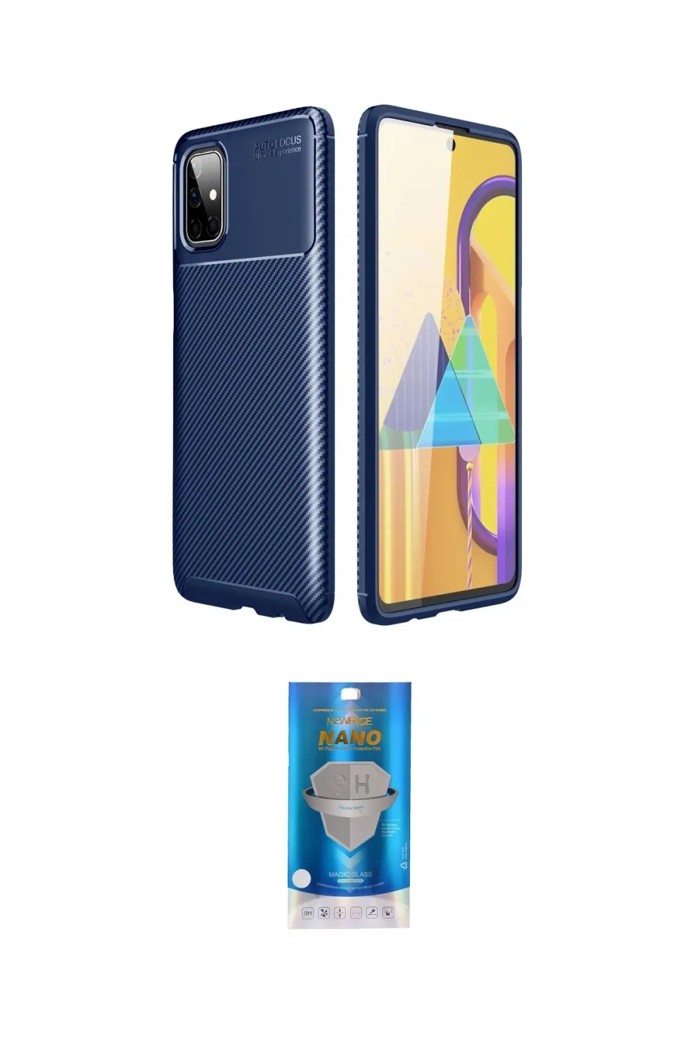 ieg™ Galaxy M51 Kılıf Eksen Form Prime - Şeffaf Royal Nano Ekran Koruyucu