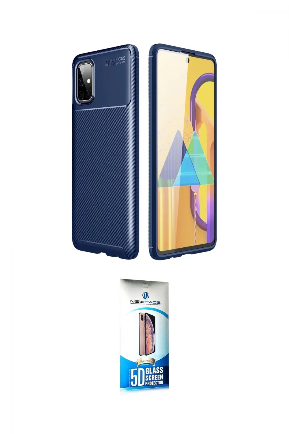ieg™ Galaxy M51 Kılıf Eksen Form Prime - Siyah 5D Eko Cam Ekran Koruyucu