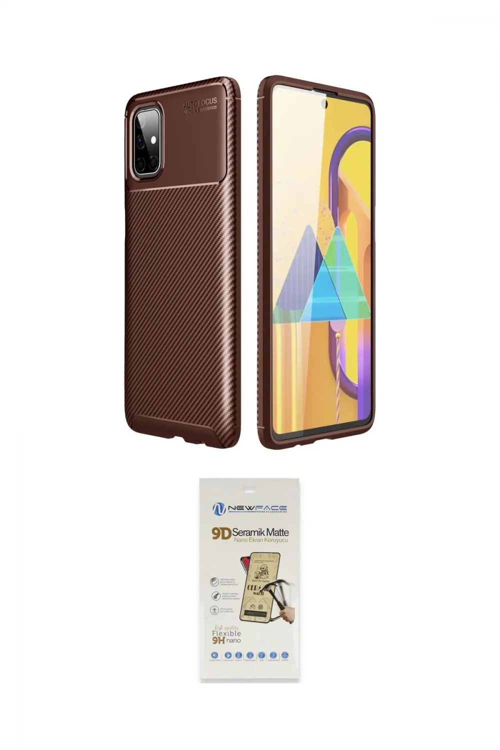 ieg™ Galaxy M51 Kılıf Eksen Form Prime - Siyah Mat Seramik Nano Ekran Koruyucu