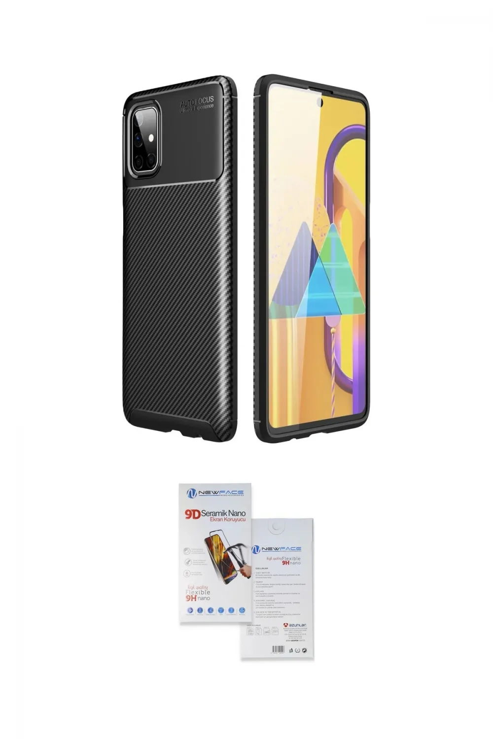 ieg™ Galaxy M51 Kılıf Eksen Form Prime - Siyah Seramik Nano Ekran Koruyucu