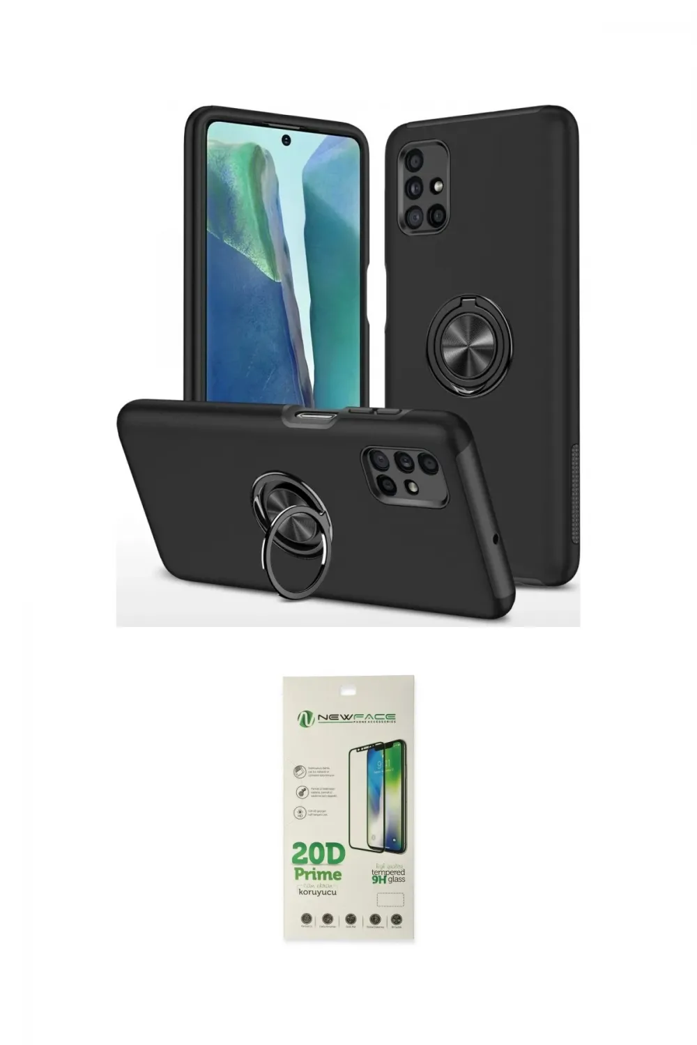 ieg™ Galaxy M51 Kılıf Odak Form Prime - Siyah 20D Premium Cam Ekran Koruyucu