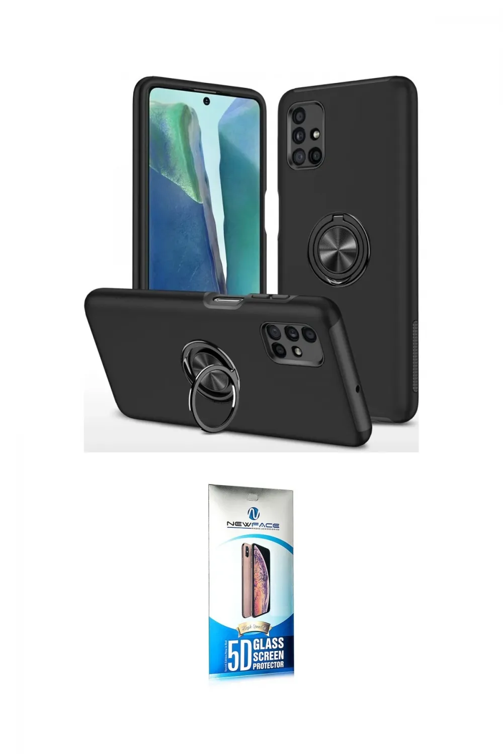 ieg™ Galaxy M51 Kılıf Odak Form Prime - Siyah 5D Eko Cam Ekran Koruyucu