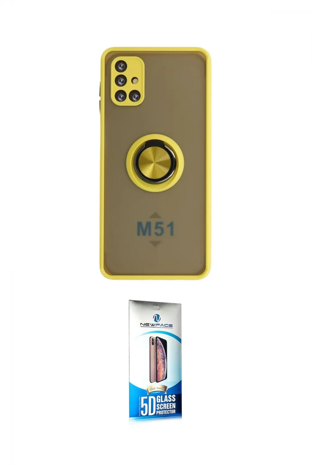 ieg™ Galaxy M51 Kılıf Yörünge Çizgi - Siyah 5D Eko Cam Ekran Koruyucu