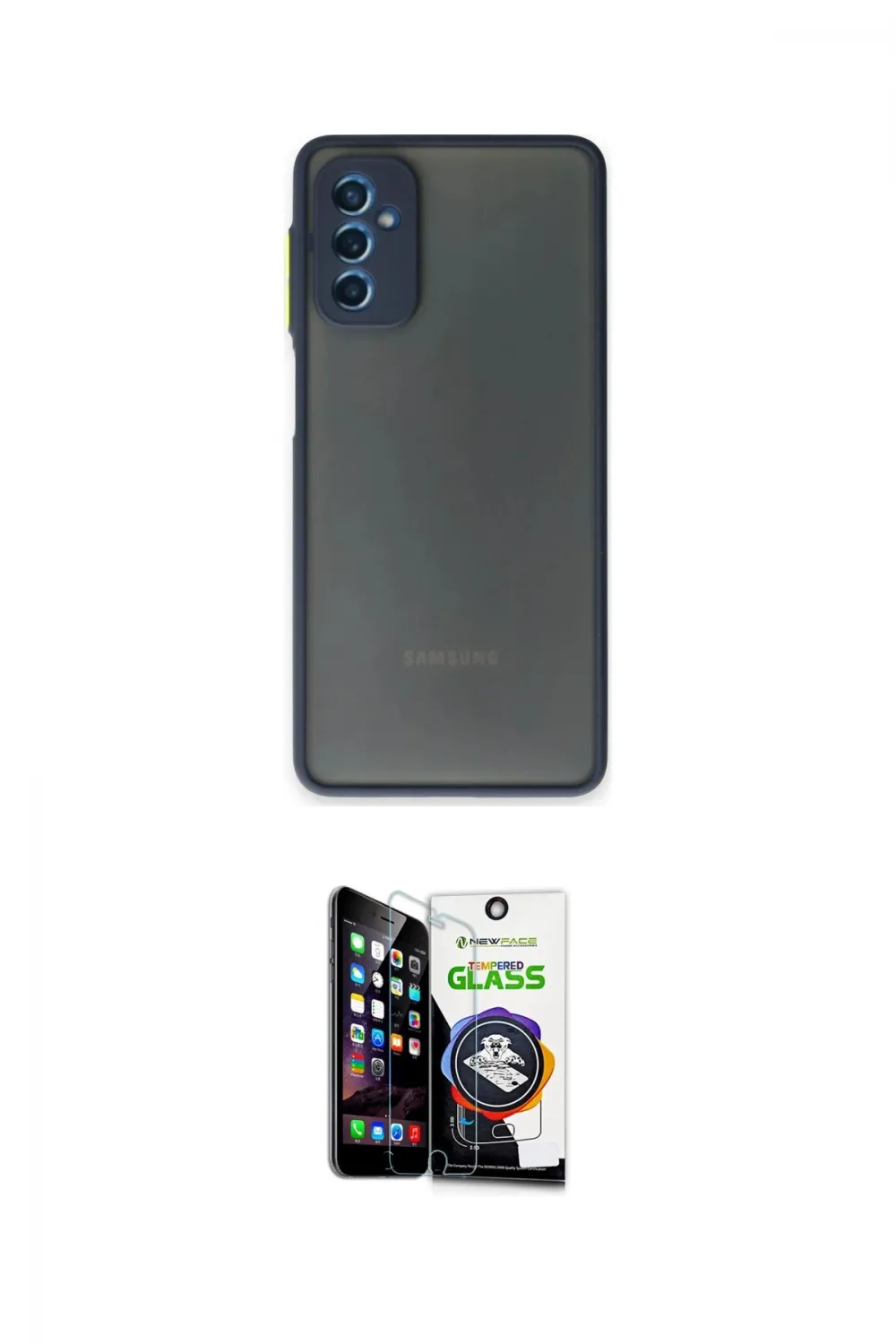 ieg™ Galaxy M52 5G Kılıf Ahenk Çizgi Serisi - Şeffaf Temperli Cam Ekran Koruyucu