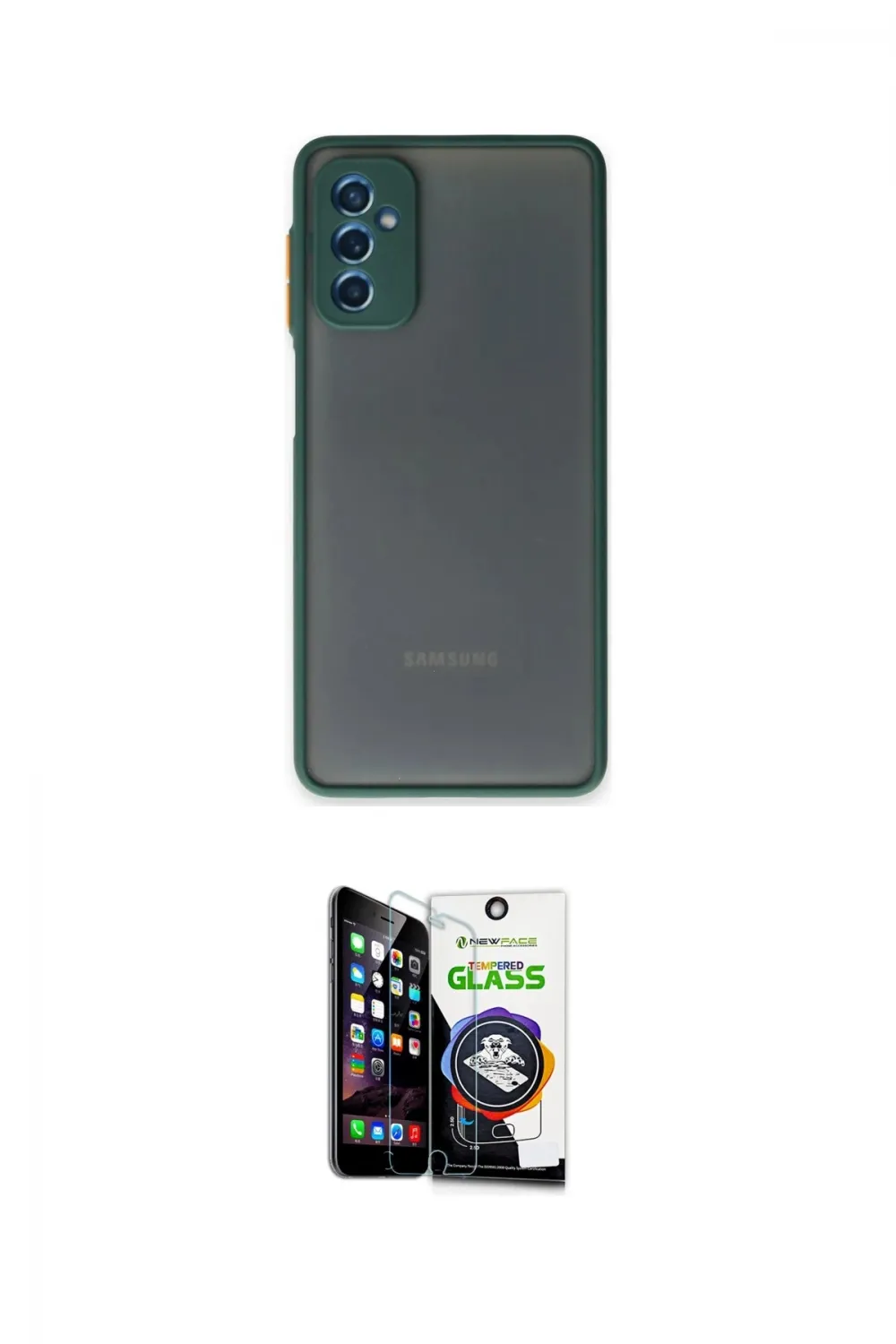 ieg™ Galaxy M52 5G Kılıf Ahenk Çizgi Serisi - Şeffaf Temperli Cam Ekran Koruyucu
