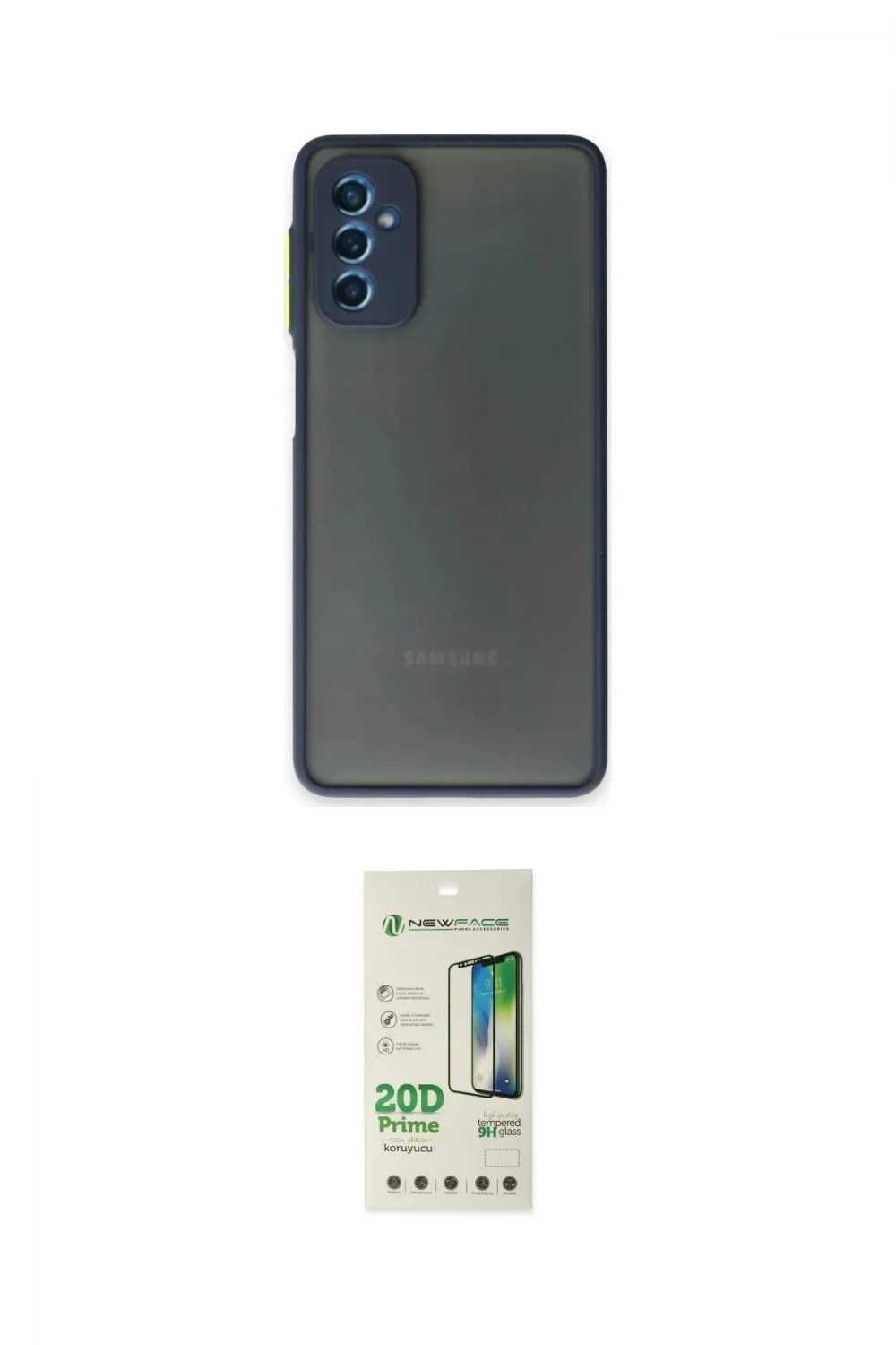 ieg™ Galaxy M52 5G Kılıf Ahenk Çizgi Serisi - Siyah 20D Premium Cam Ekran Koruyucu