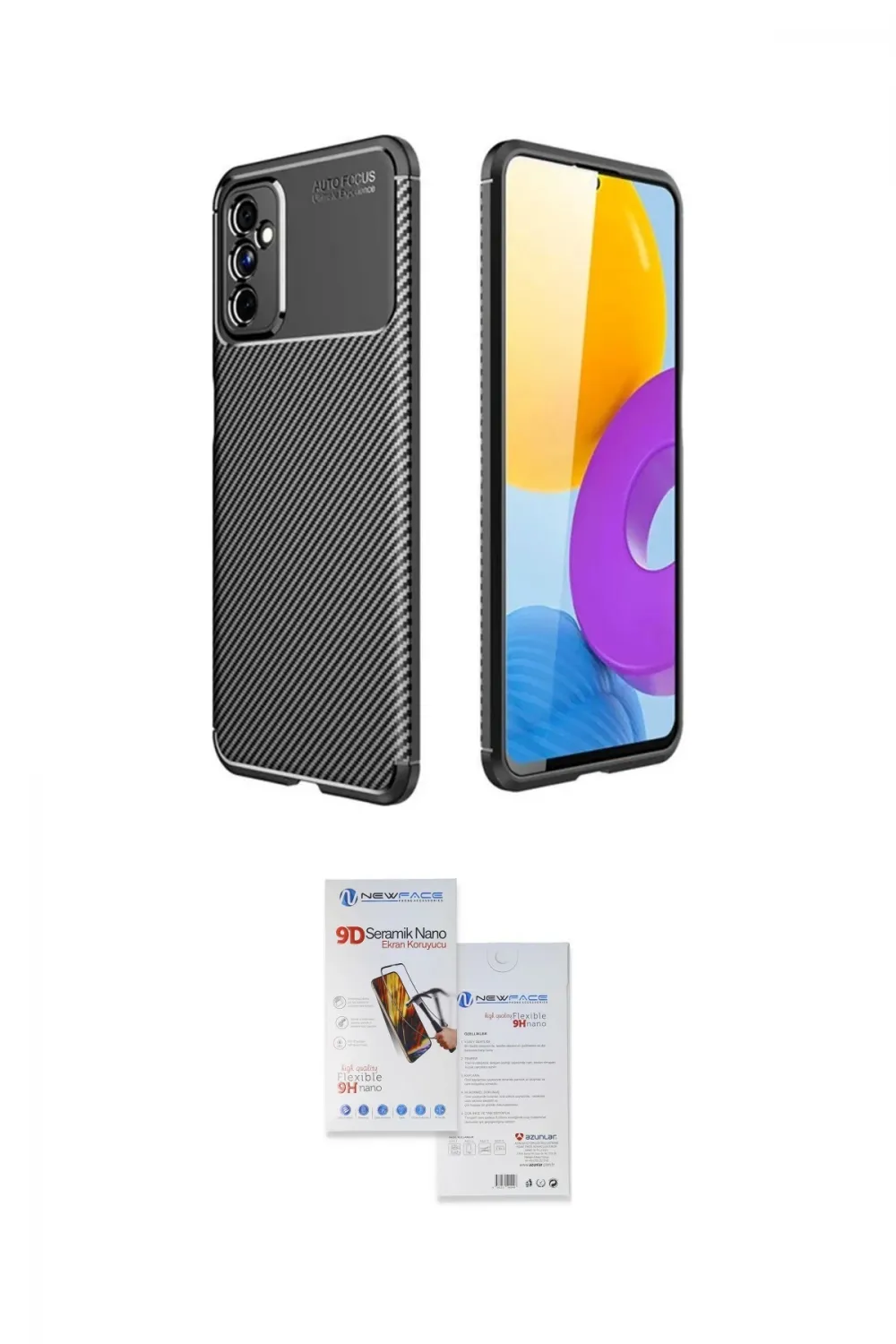 ieg™ Galaxy M52 5G Kılıf Eksen Form Prime - Siyah Seramik Nano Ekran Koruyucu