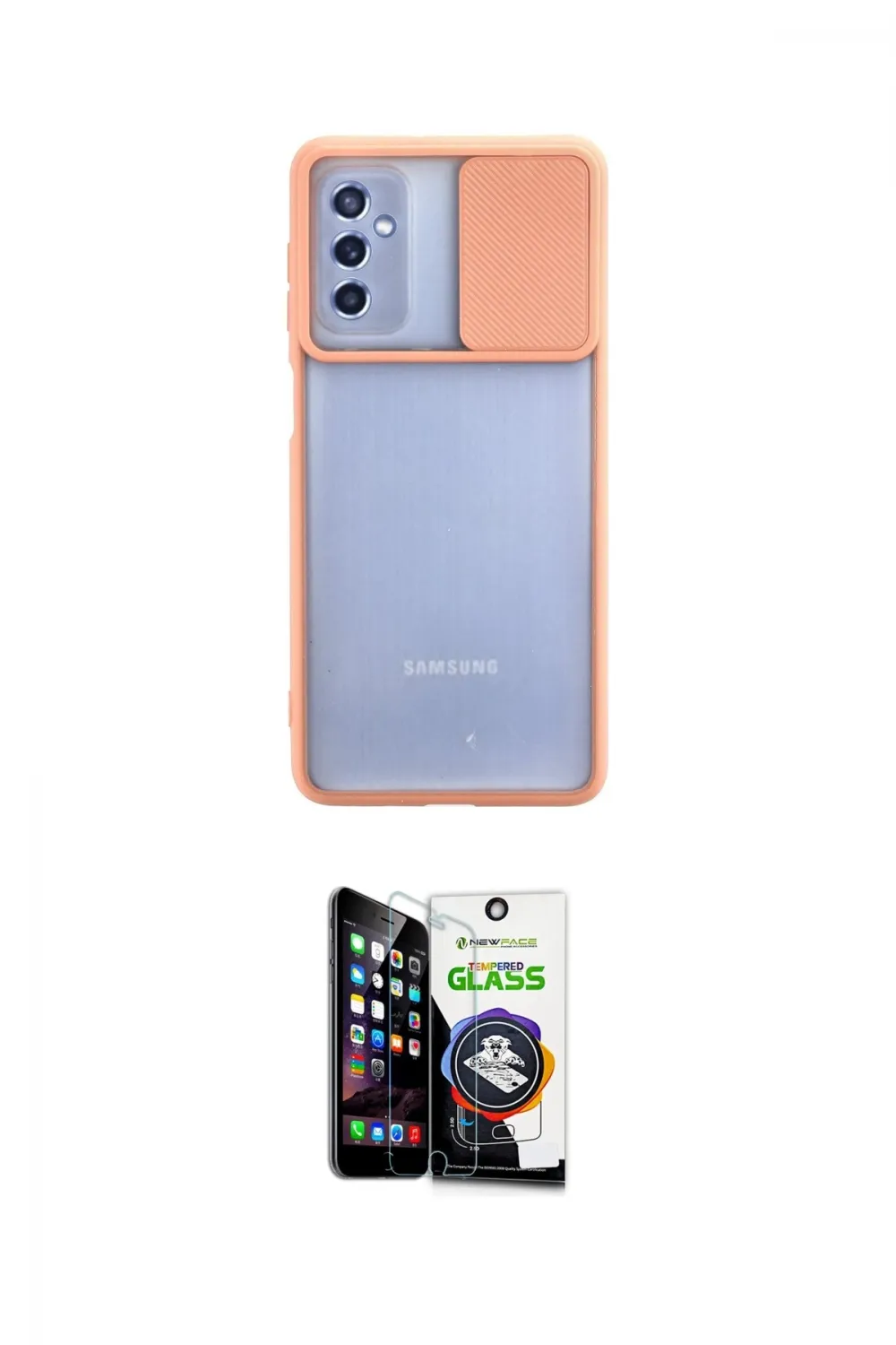 ieg™ Galaxy M52 5G Kılıf Vadi Çizgi - Şeffaf Temperli Cam Ekran Koruyucu
