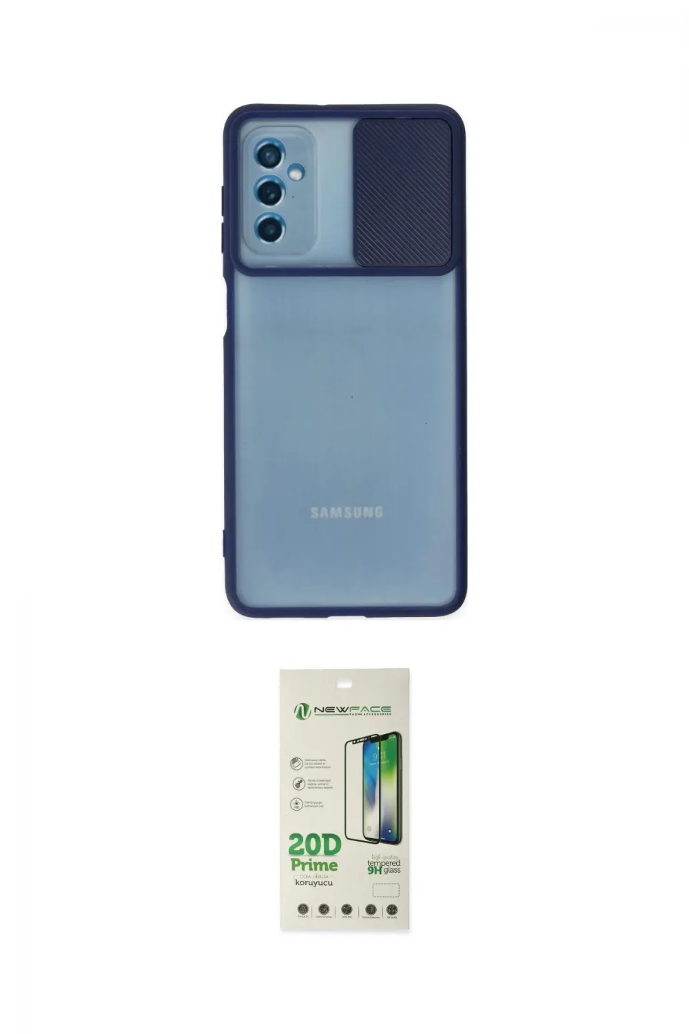 ieg™ Galaxy M52 5G Kılıf Vadi Çizgi - Siyah 20D Premium Cam Ekran Koruyucu