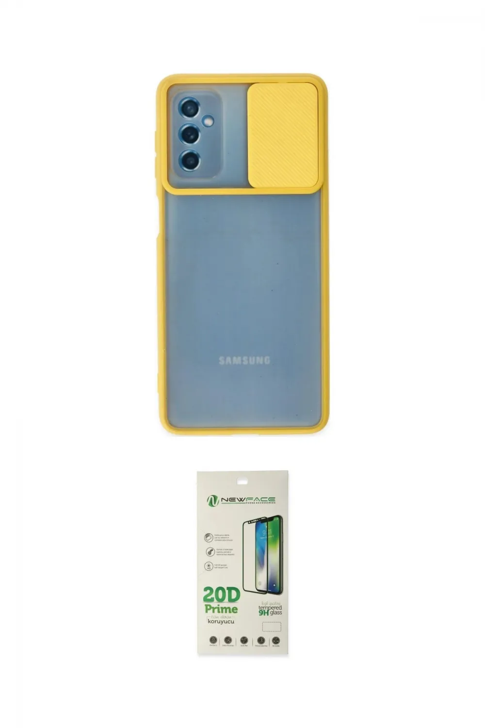 ieg™ Galaxy M52 5G Kılıf Vadi Çizgi - Siyah 20D Premium Cam Ekran Koruyucu