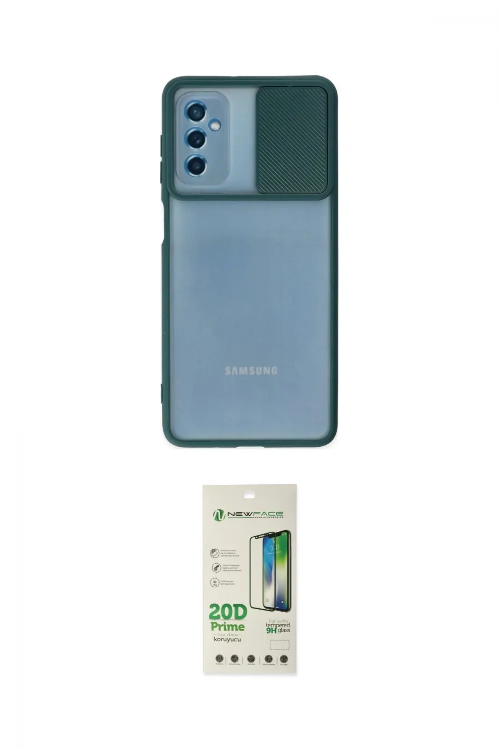 ieg™ Galaxy M52 5G Kılıf Vadi Çizgi - Siyah 20D Premium Cam Ekran Koruyucu