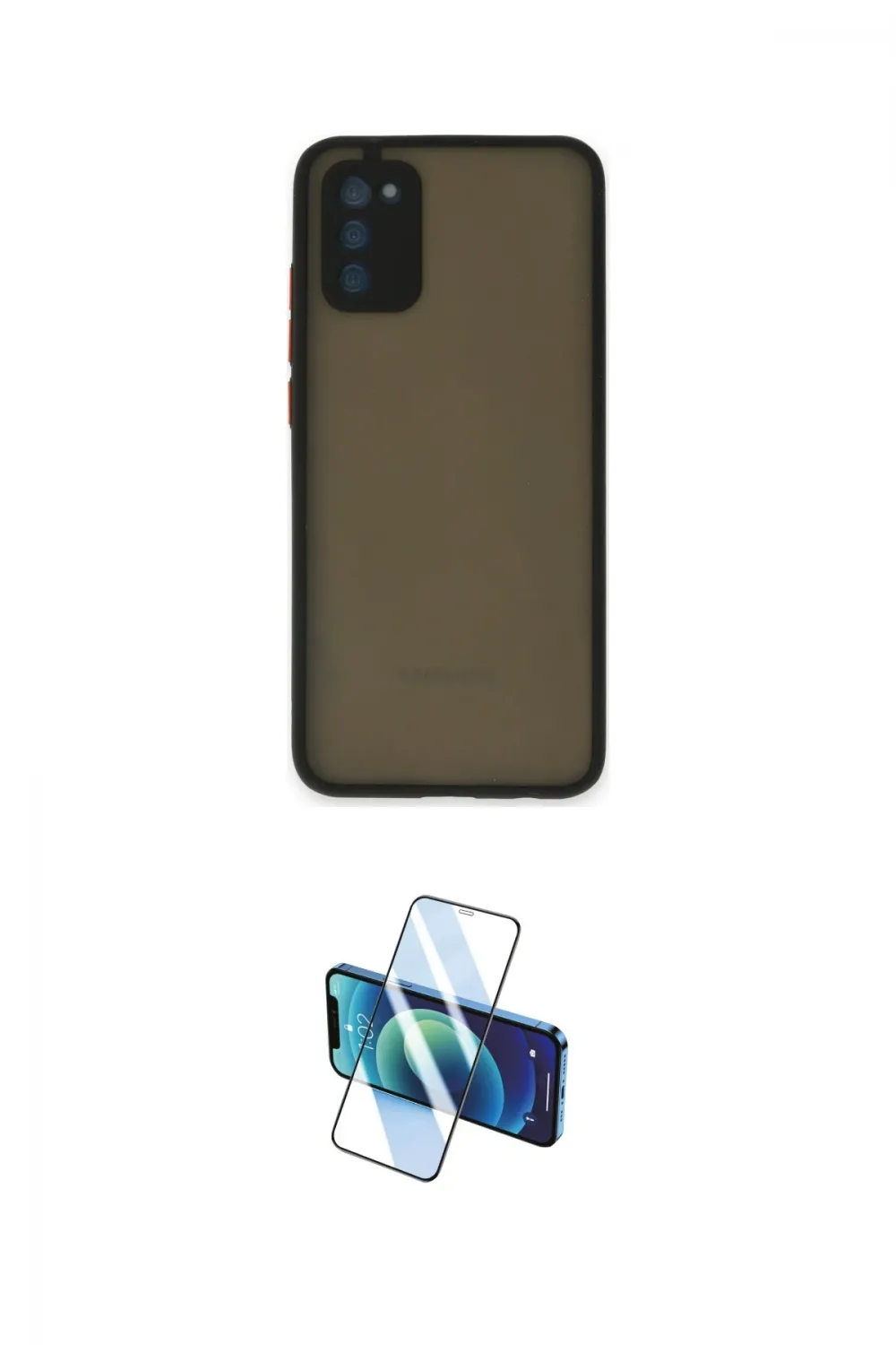ieg™ Galaxy S20 FE Kılıf Ahenk Çizgi Serisi - Siyah 3D Antistatik Cam Ekran Koruyucu