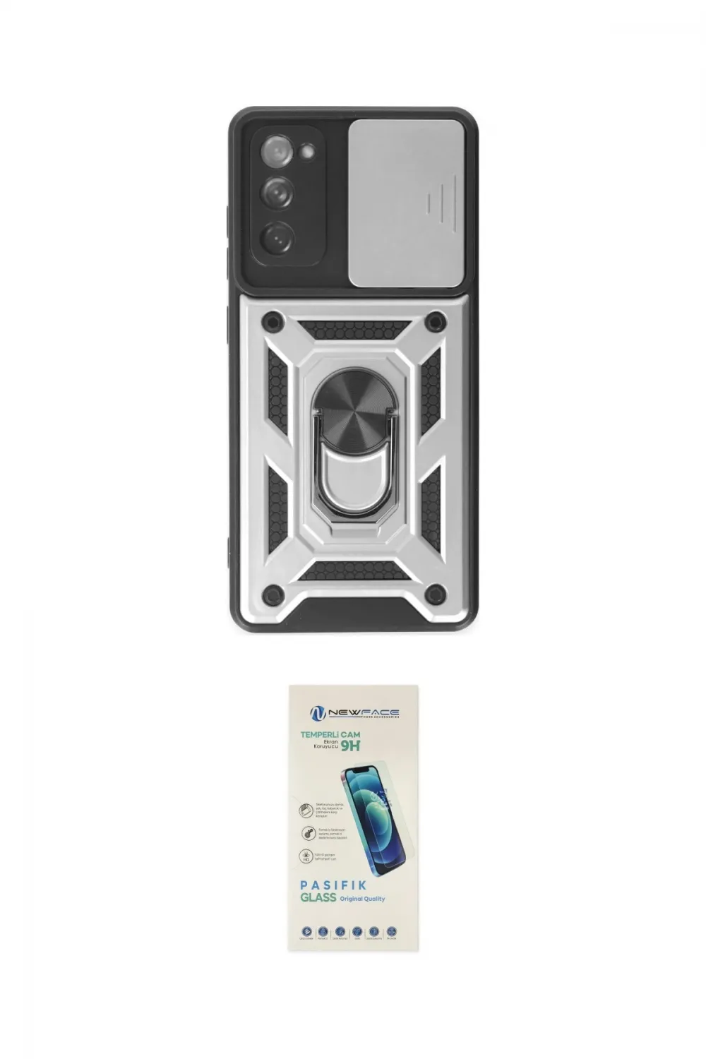 ieg™ Galaxy S20 FE Kılıf Ahenk Klasik - Şeffaf Pasifik Cam Ekran Koruyucu