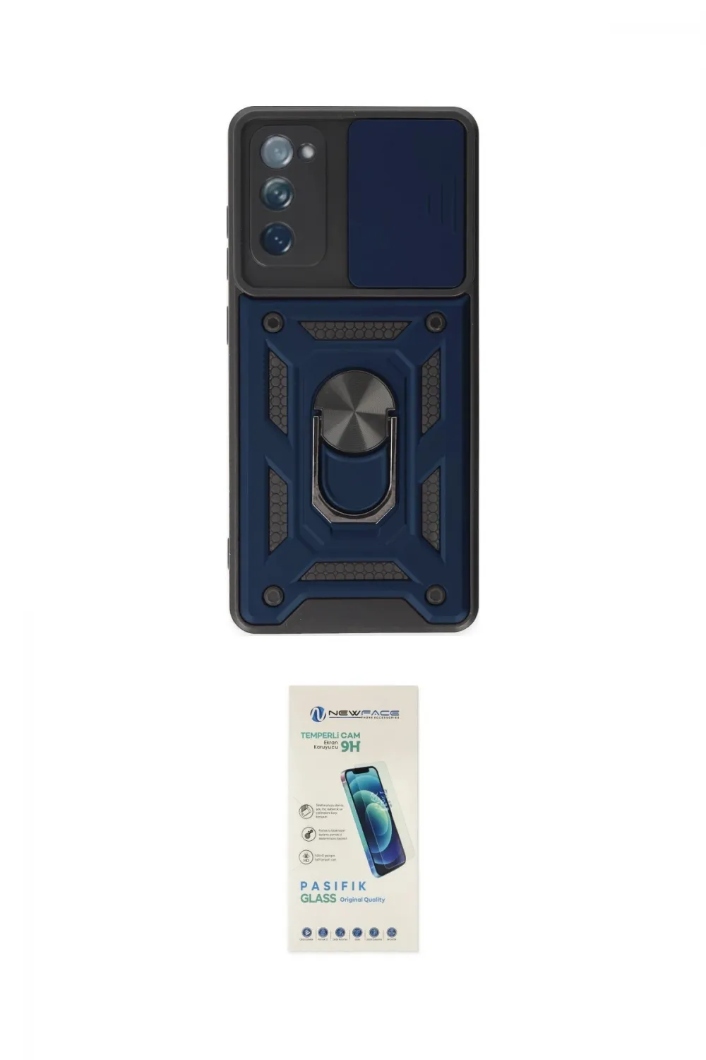 ieg™ Galaxy S20 FE Kılıf Ahenk Klasik - Şeffaf Pasifik Cam Ekran Koruyucu