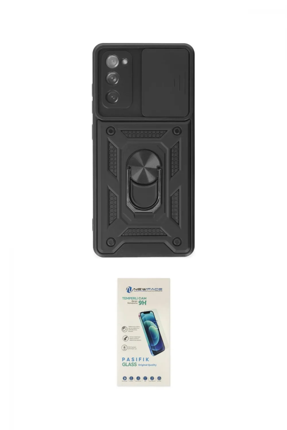 ieg™ Galaxy S20 FE Kılıf Ahenk Klasik - Şeffaf Pasifik Cam Ekran Koruyucu