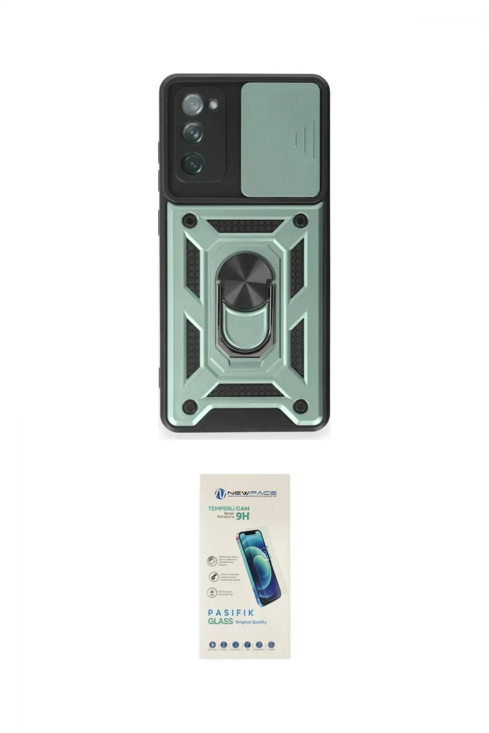 ieg™ Galaxy S20 FE Kılıf Ahenk Klasik - Şeffaf Pasifik Cam Ekran Koruyucu