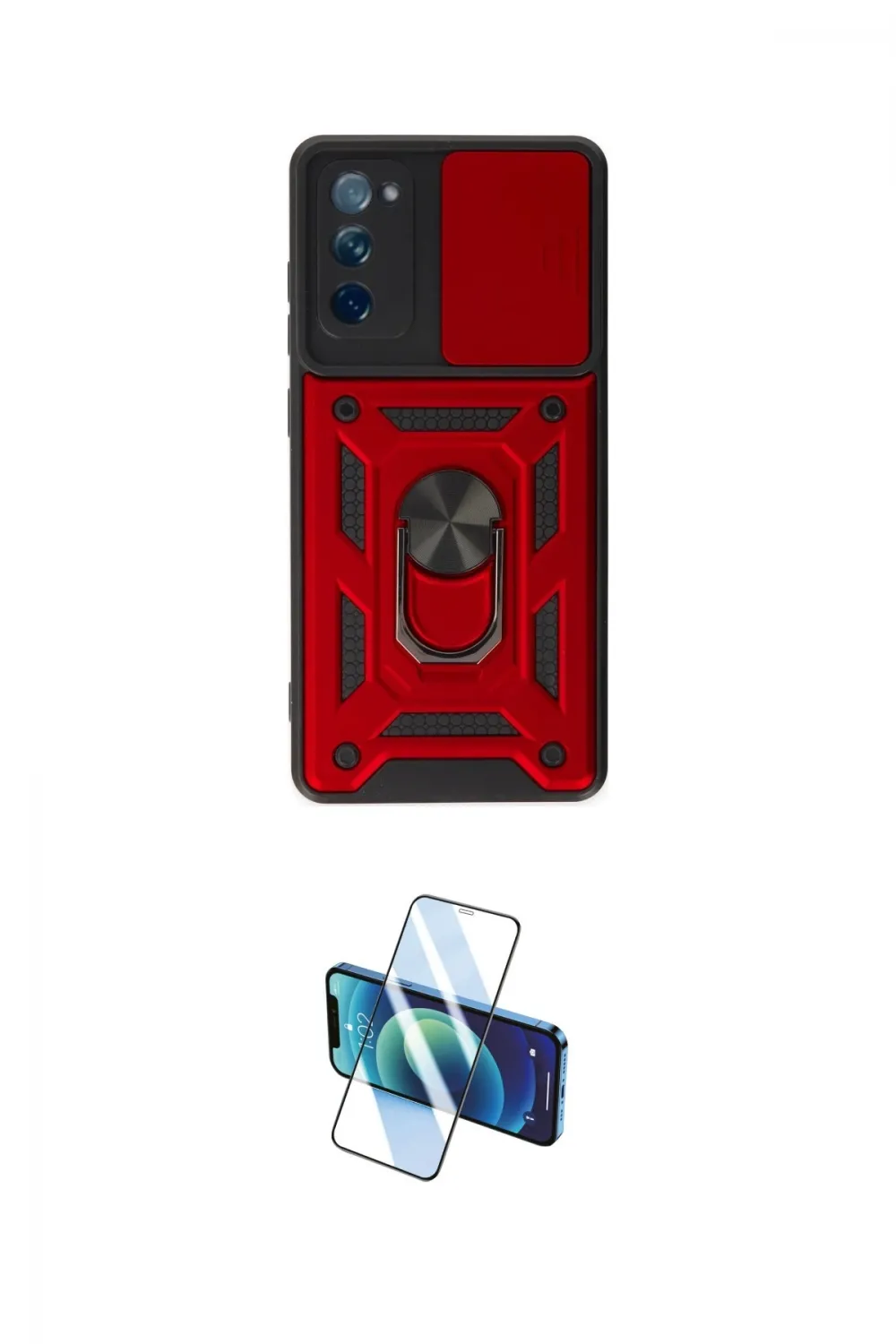 ieg™ Galaxy S20 FE Kılıf Ahenk Klasik - Siyah 3D Antistatik Cam Ekran Koruyucu