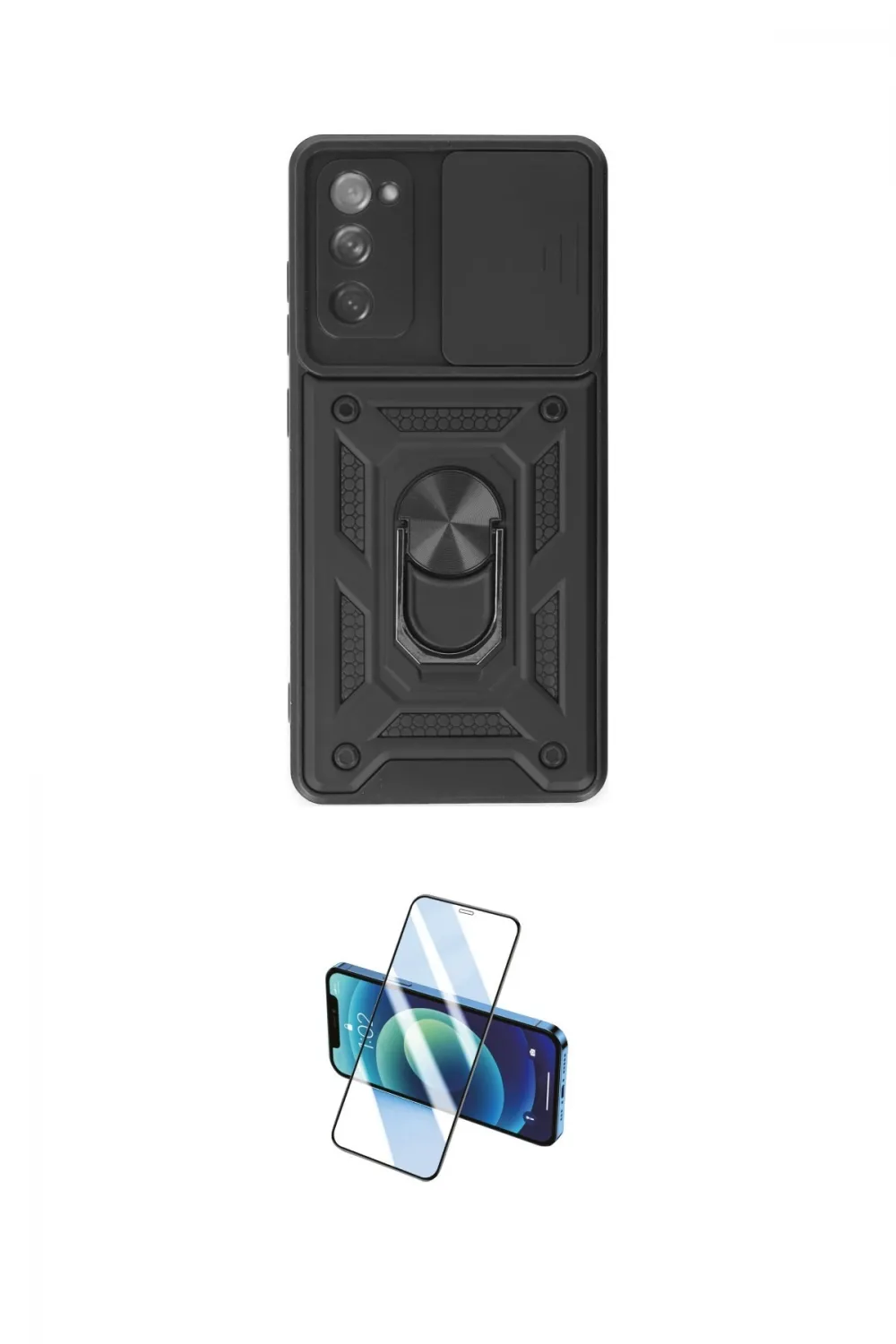 ieg™ Galaxy S20 FE Kılıf Ahenk Klasik - Siyah 3D Antistatik Seramik Nano Ekran Koruyucu