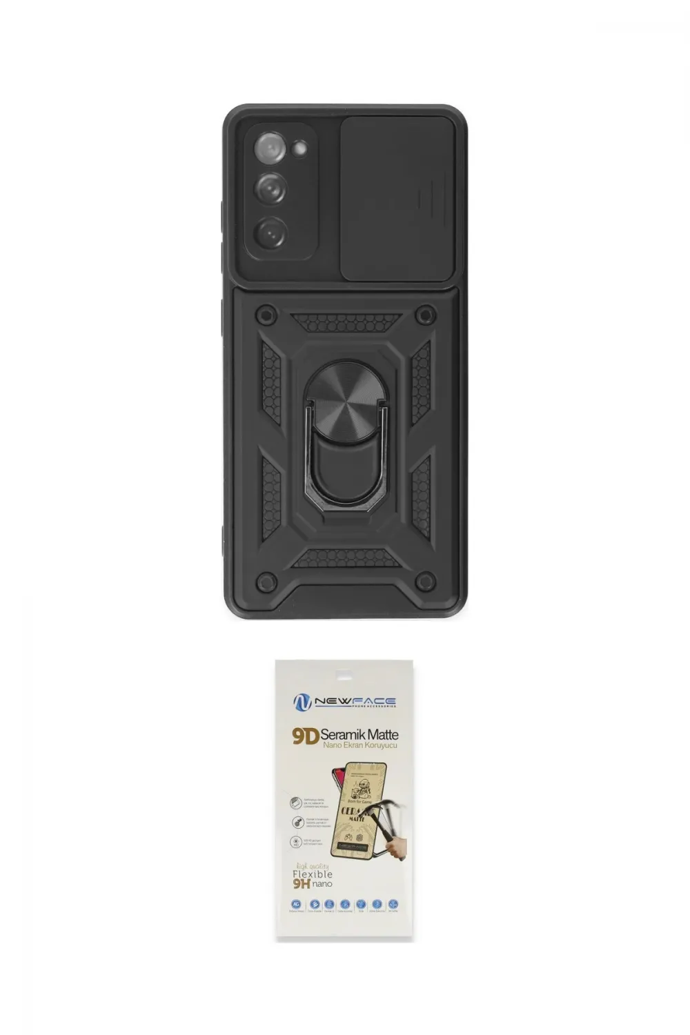 ieg™ Galaxy S20 FE Kılıf Ahenk Klasik - Siyah Mat Seramik Nano Ekran Koruyucu