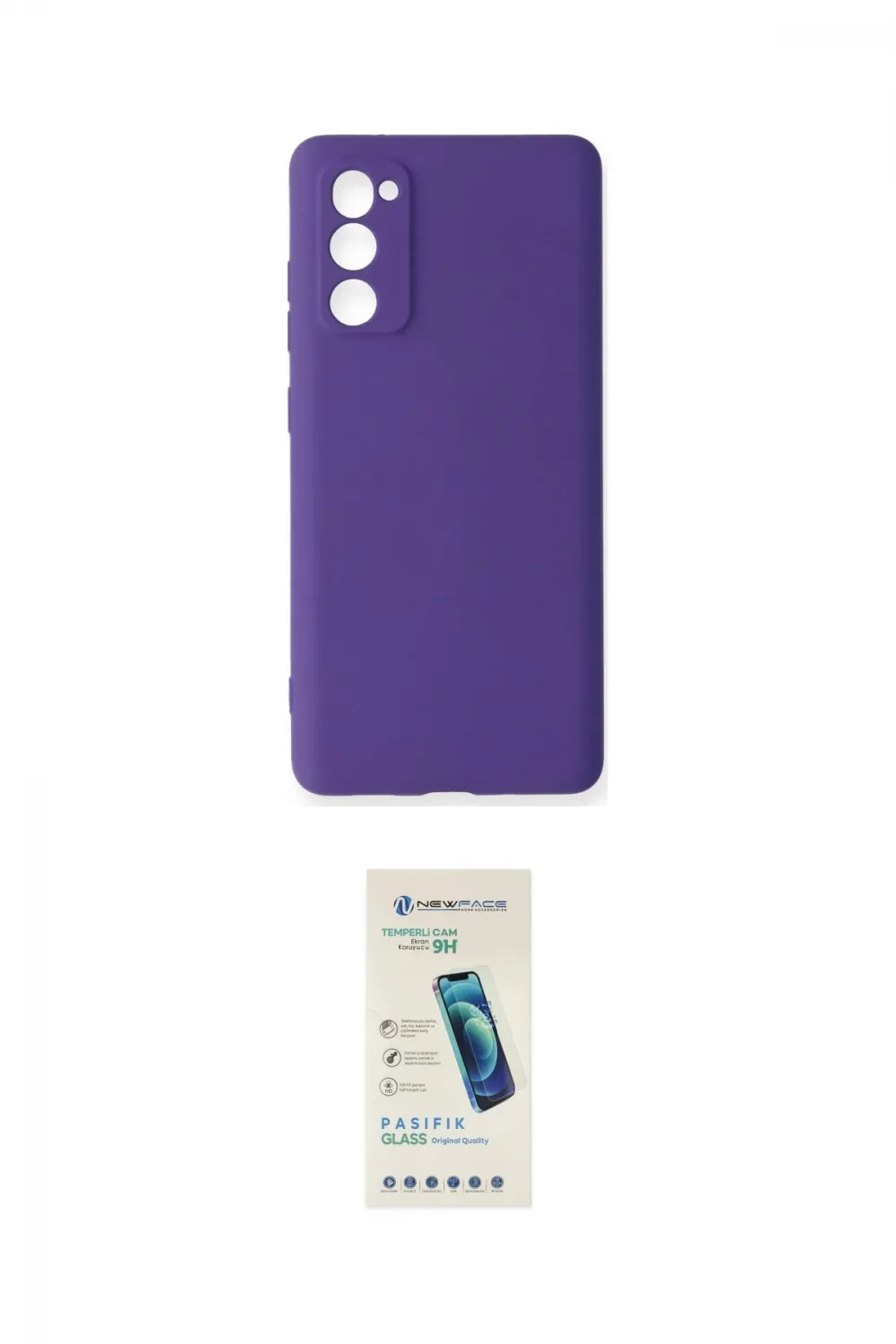ieg™ Galaxy S20 FE Kılıf Ahenk Serisi - Şeffaf Pasifik Cam Ekran Koruyucu
