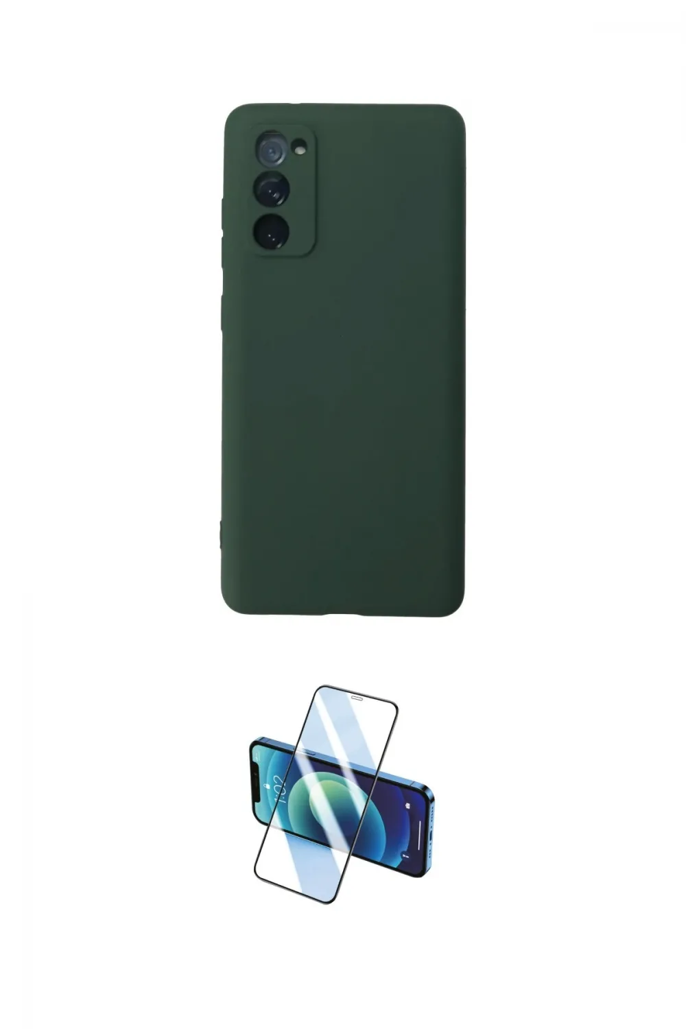 ieg™ Galaxy S20 FE Kılıf Ahenk Serisi - Siyah 3D Antistatik Cam Ekran Koruyucu