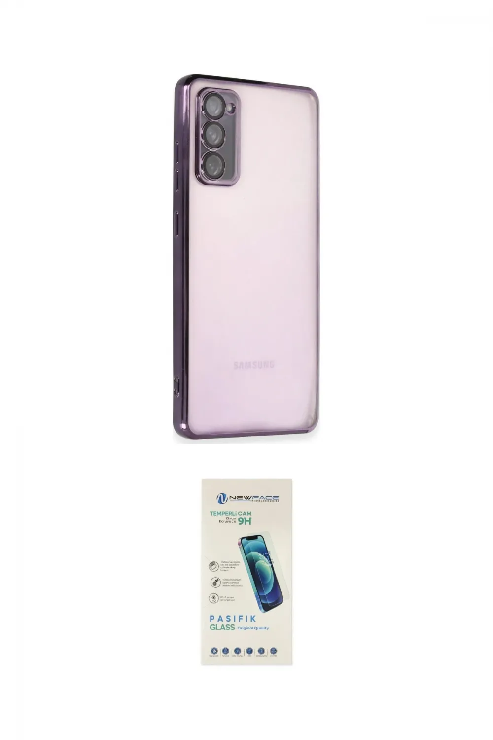 ieg™ Galaxy S20 FE Kılıf Vadi Minimal - Şeffaf Pasifik Cam Ekran Koruyucu