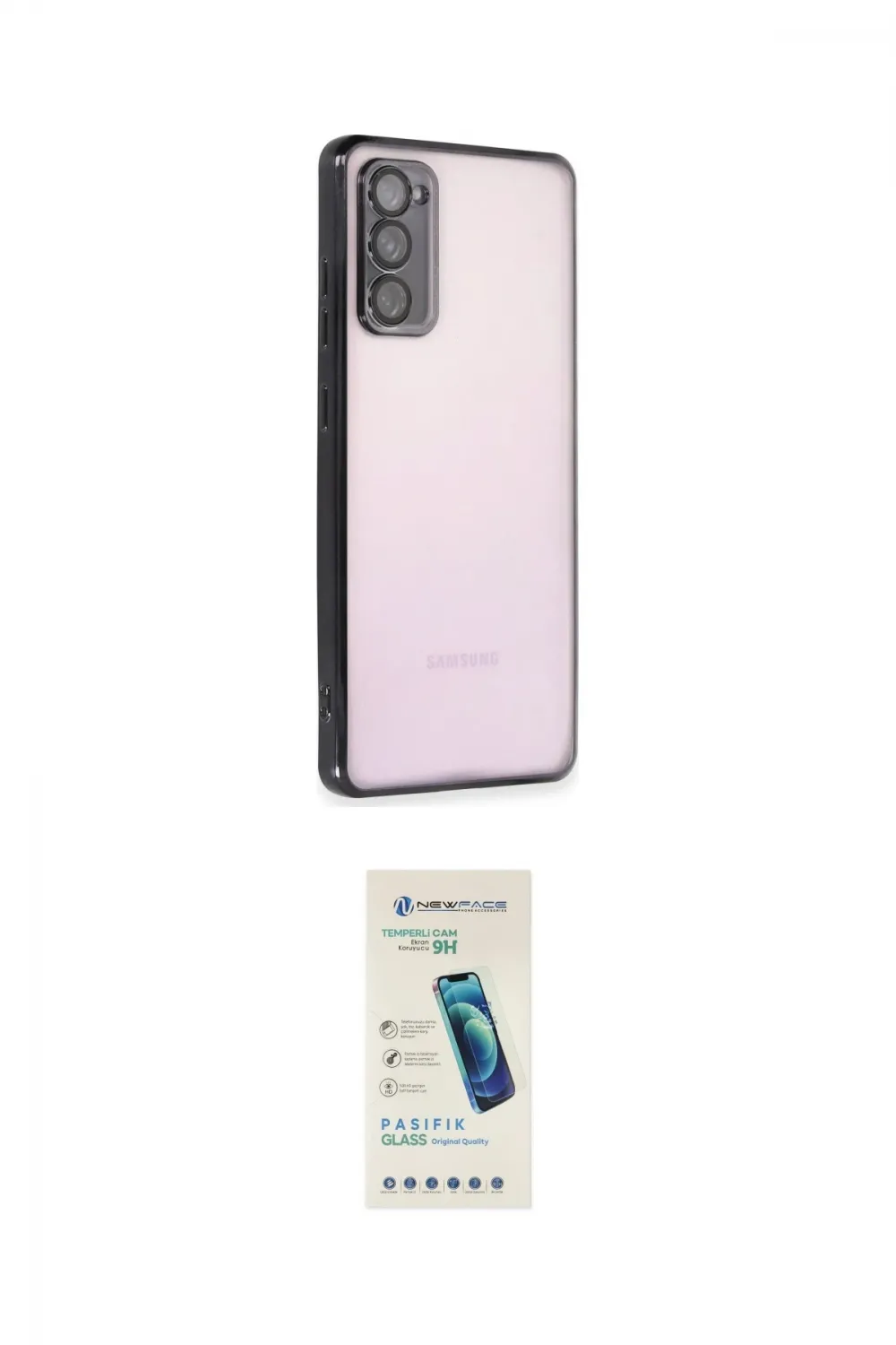 ieg™ Galaxy S20 FE Kılıf Vadi Minimal - Şeffaf Pasifik Cam Ekran Koruyucu