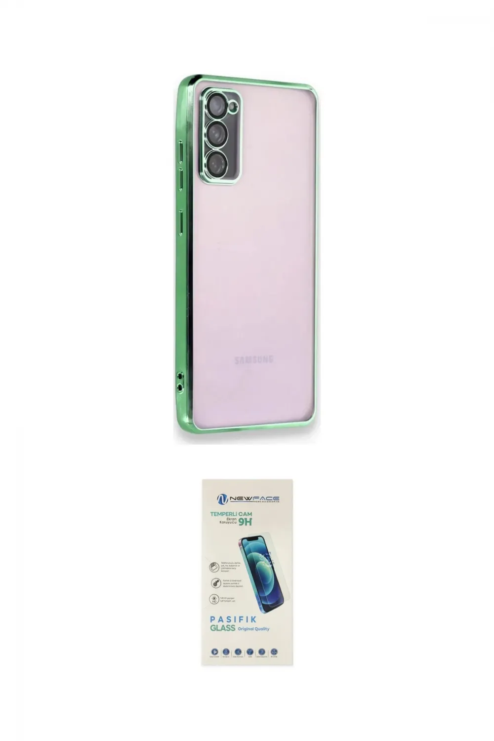 ieg™ Galaxy S20 FE Kılıf Vadi Minimal - Şeffaf Pasifik Cam Ekran Koruyucu