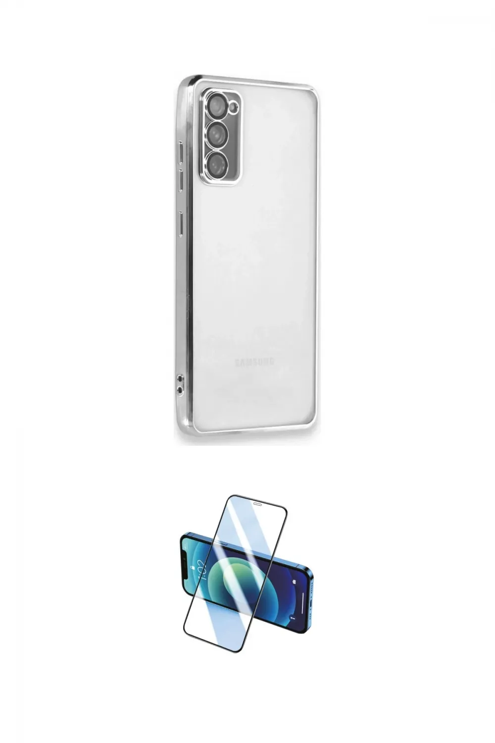 ieg™ Galaxy S20 FE Kılıf Vadi Minimal - Siyah 3D Antistatik Cam Ekran Koruyucu