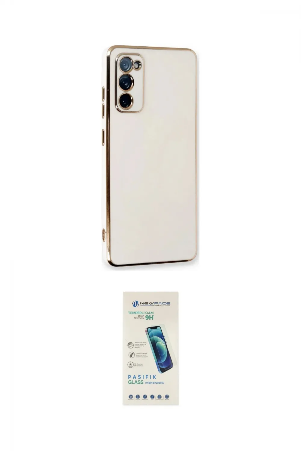 ieg™ Galaxy S20 FE Kılıf Yankı Serisi - Şeffaf Pasifik Cam Ekran Koruyucu
