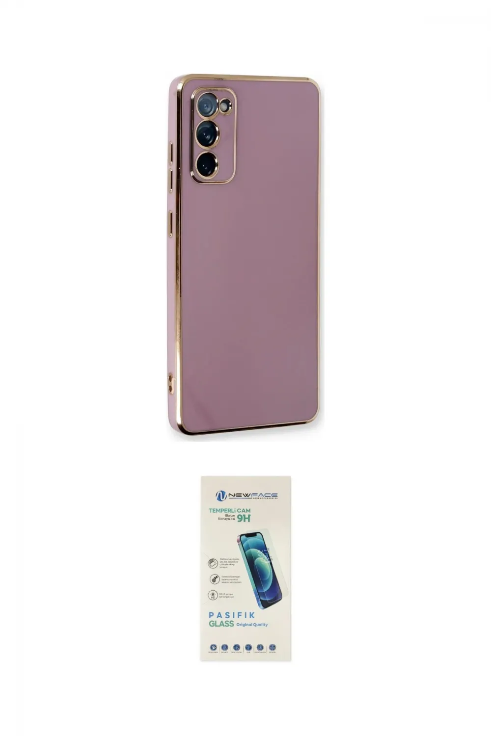 ieg™ Galaxy S20 FE Kılıf Yankı Serisi - Şeffaf Pasifik Cam Ekran Koruyucu