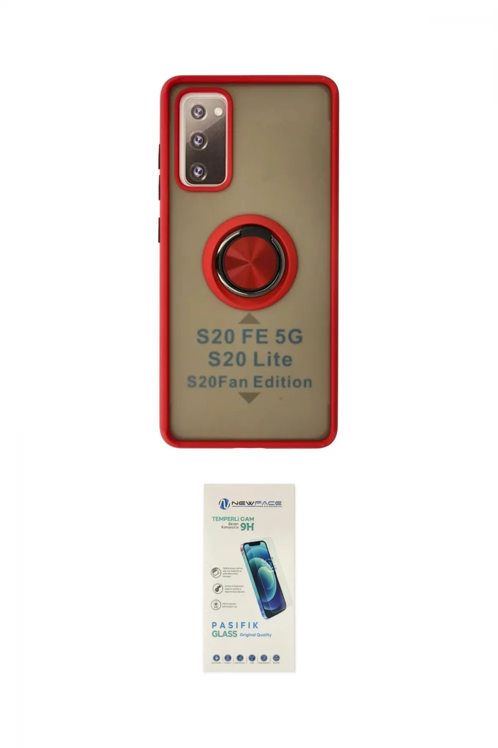 ieg™ Galaxy S20 FE Kılıf Yörünge Çizgi - Şeffaf Pasifik Cam Ekran Koruyucu
