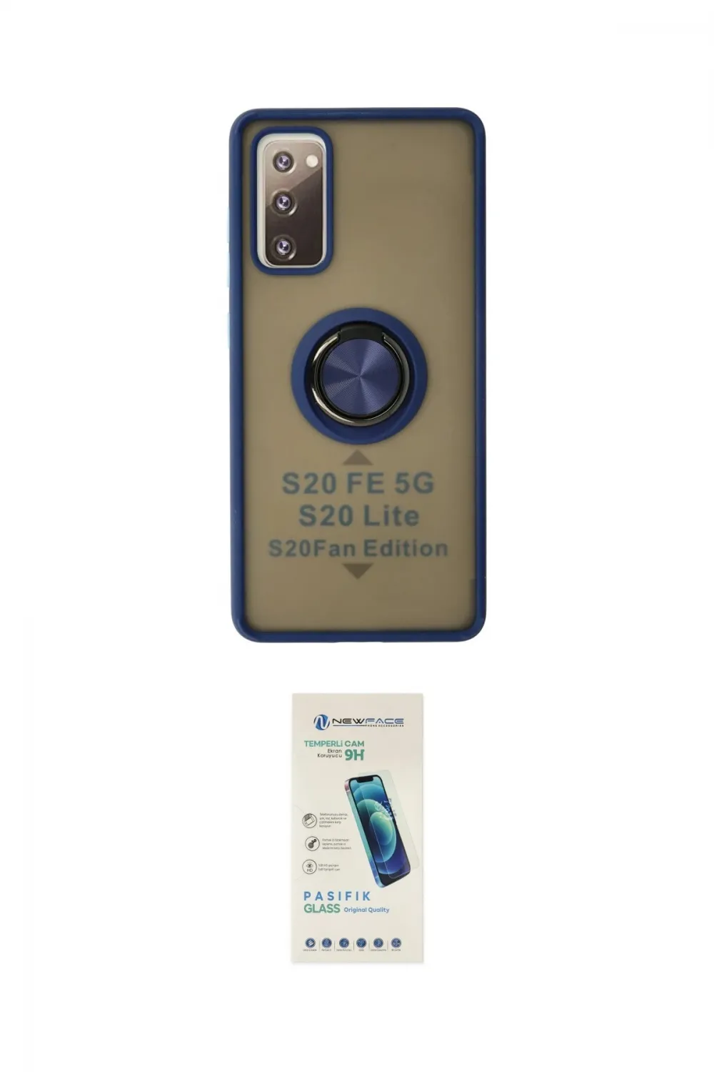 ieg™ Galaxy S20 FE Kılıf Yörünge Çizgi - Şeffaf Pasifik Cam Ekran Koruyucu