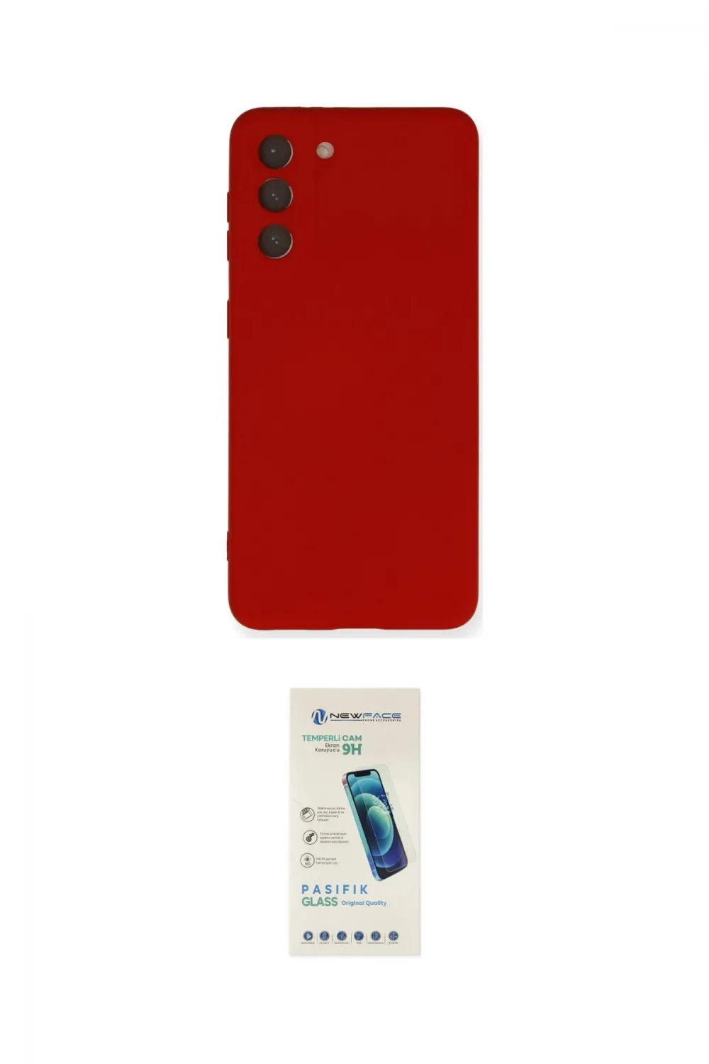 ieg™ Galaxy S21 FE Kılıf Ahenk Serisi - Şeffaf Pasifik Cam Ekran Koruyucu