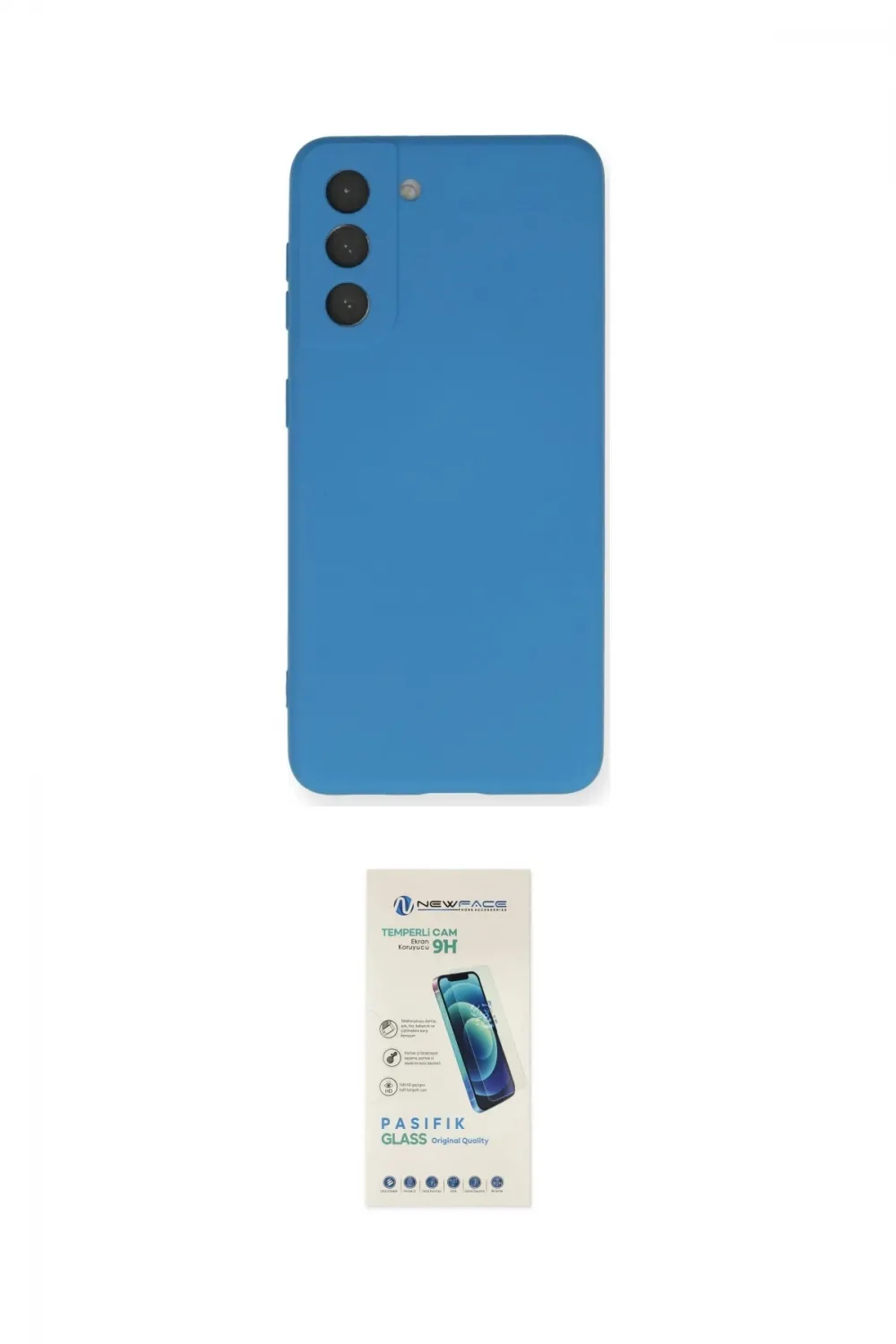 ieg™ Galaxy S21 FE Kılıf Ahenk Serisi - Şeffaf Pasifik Cam Ekran Koruyucu