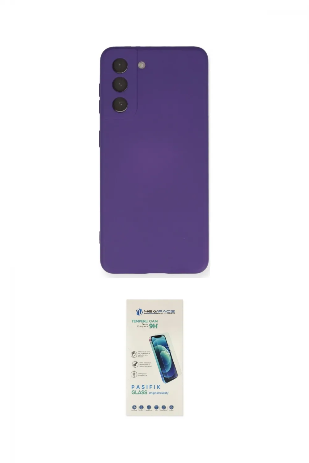 ieg™ Galaxy S21 FE Kılıf Ahenk Serisi - Şeffaf Pasifik Cam Ekran Koruyucu