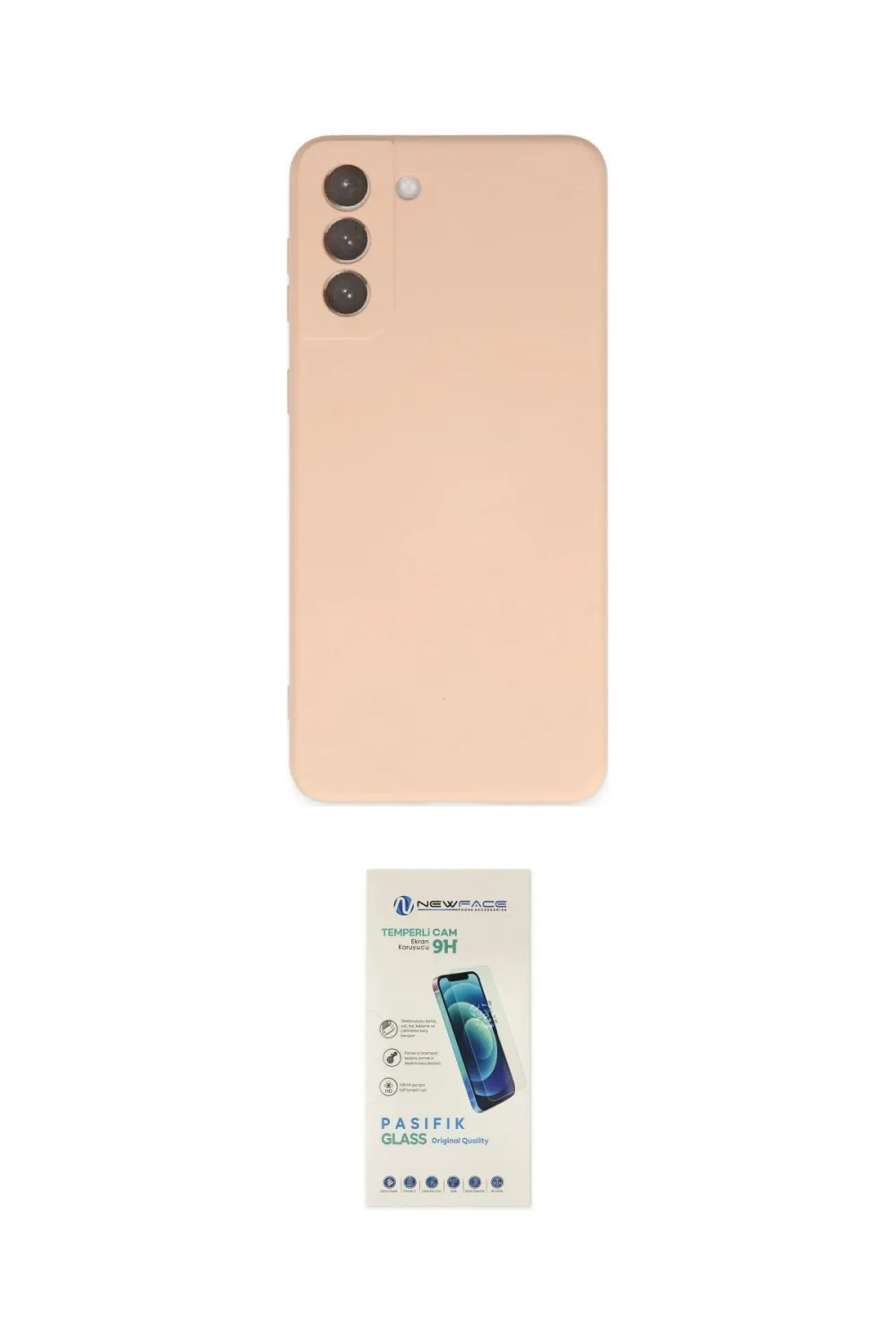 ieg™ Galaxy S21 FE Kılıf Ahenk Serisi - Şeffaf Pasifik Cam Ekran Koruyucu