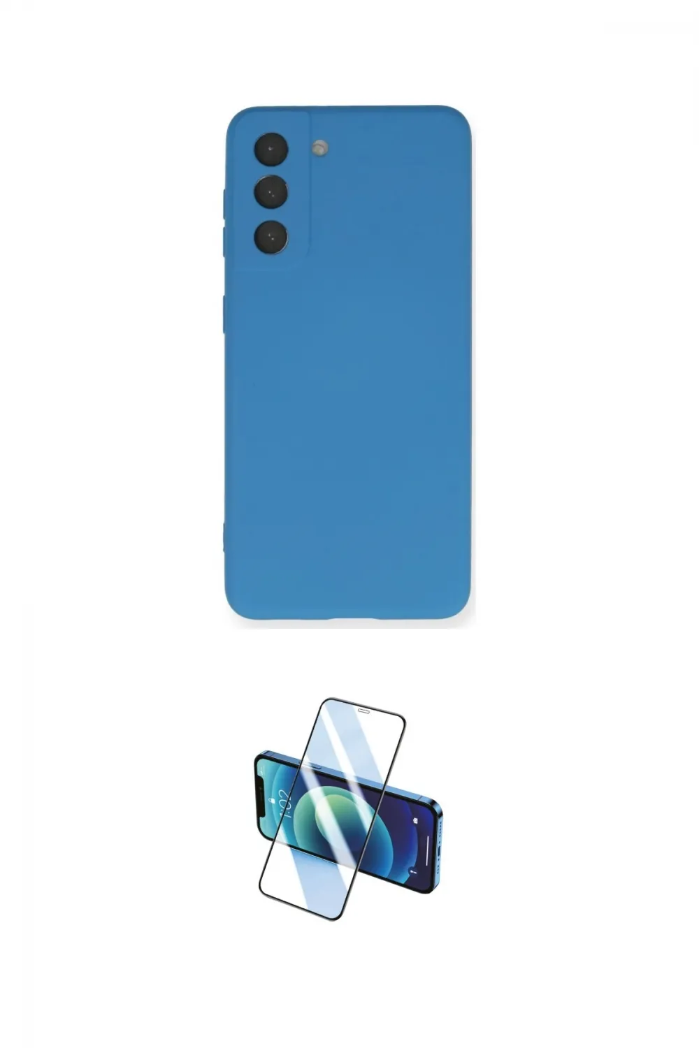 ieg™ Galaxy S21 FE Kılıf Ahenk Serisi - Siyah 3D Antistatik Cam Ekran Koruyucu