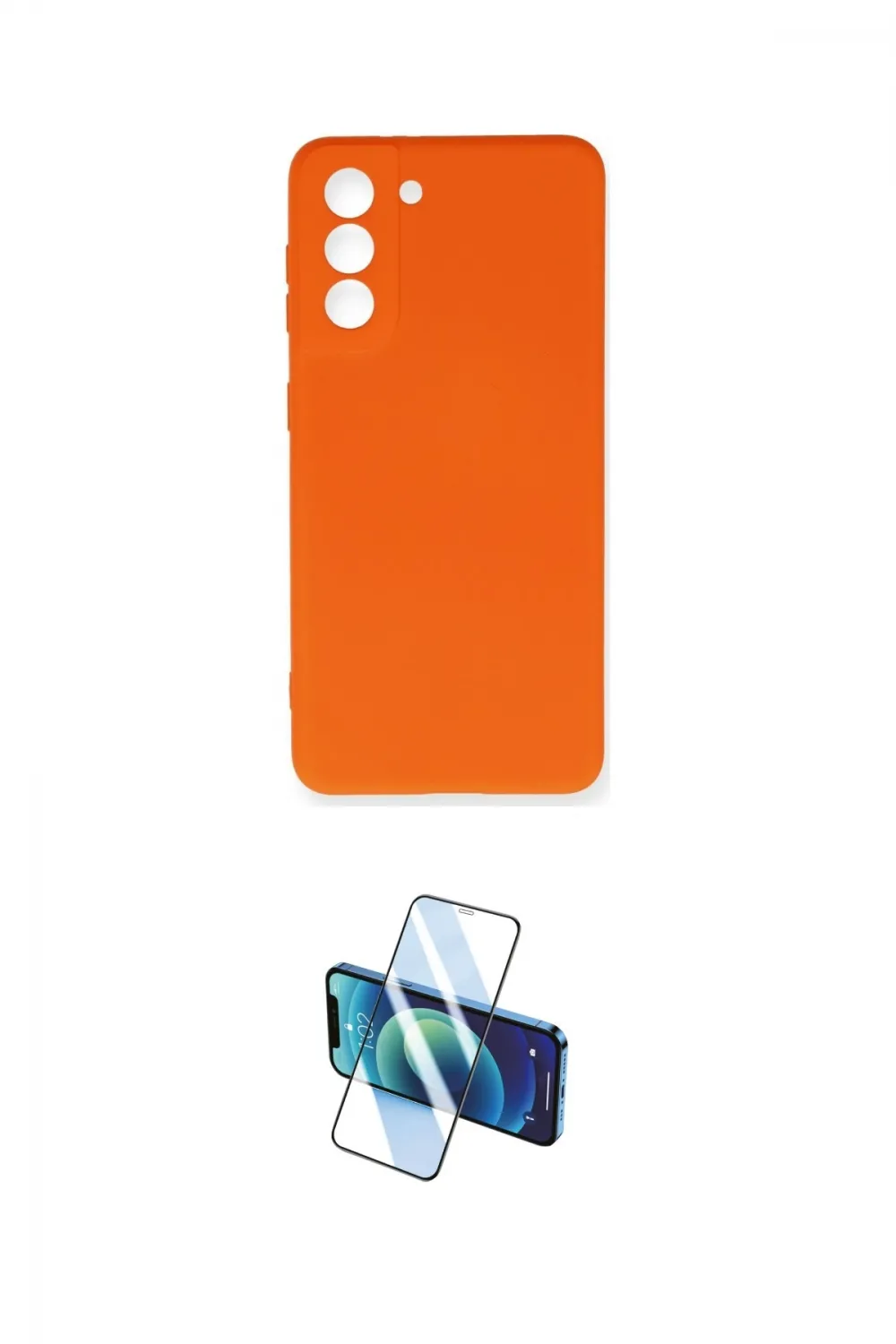 ieg™ Galaxy S21 FE Kılıf Ahenk Serisi - Siyah 3D Antistatik Cam Ekran Koruyucu
