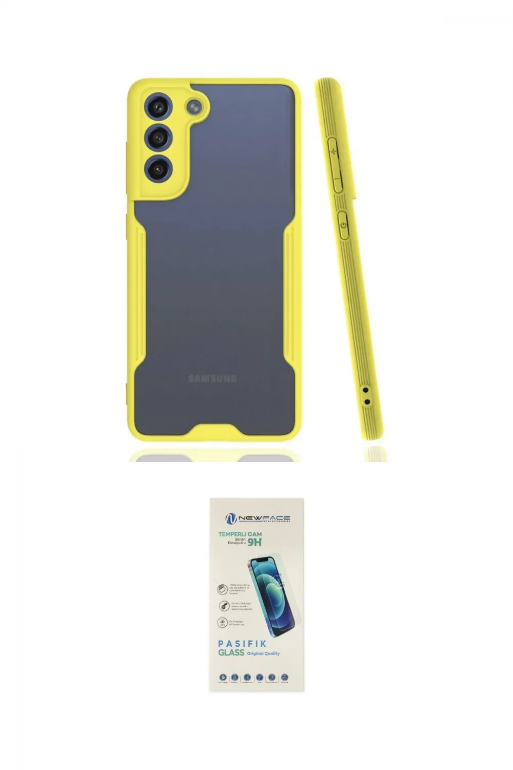 ieg™ Galaxy S21 FE Kılıf Atlas Asil Serisi - Şeffaf Pasifik Cam Ekran Koruyucu